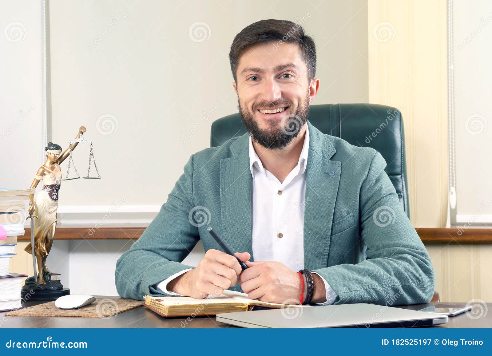 Successful Lawyer in Office Sitting at Desk Stock Image Image of