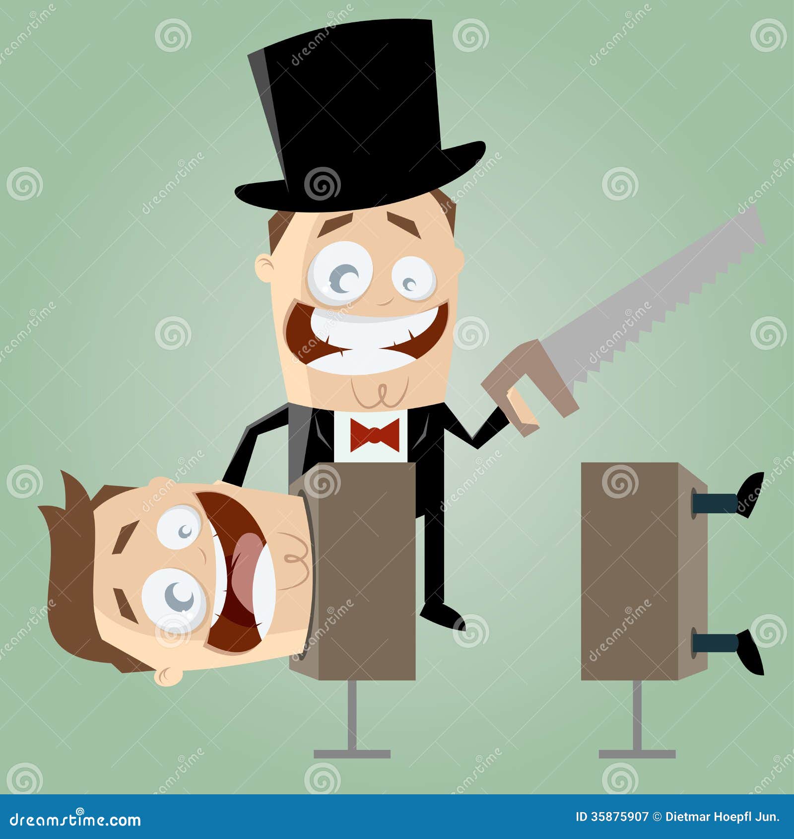 Successful Magician with a Saw Stock Vector - Illustration of conjurer ...