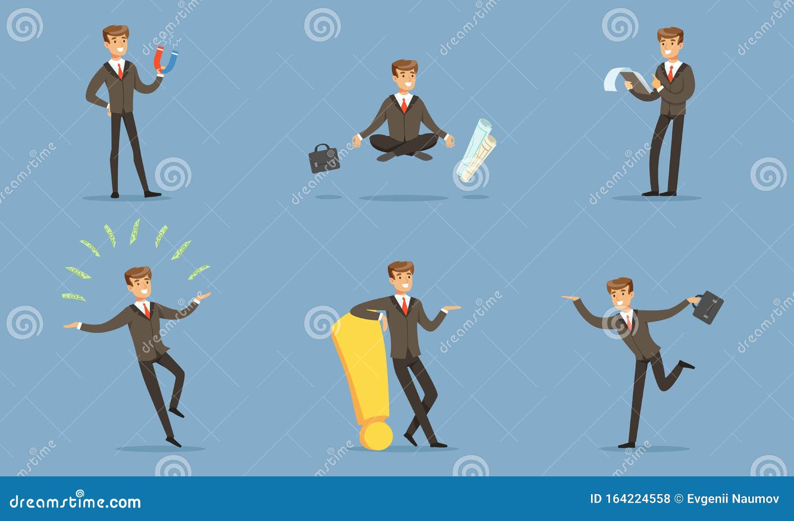 Successful Manager in a Business Suit Doing the daily Work in the