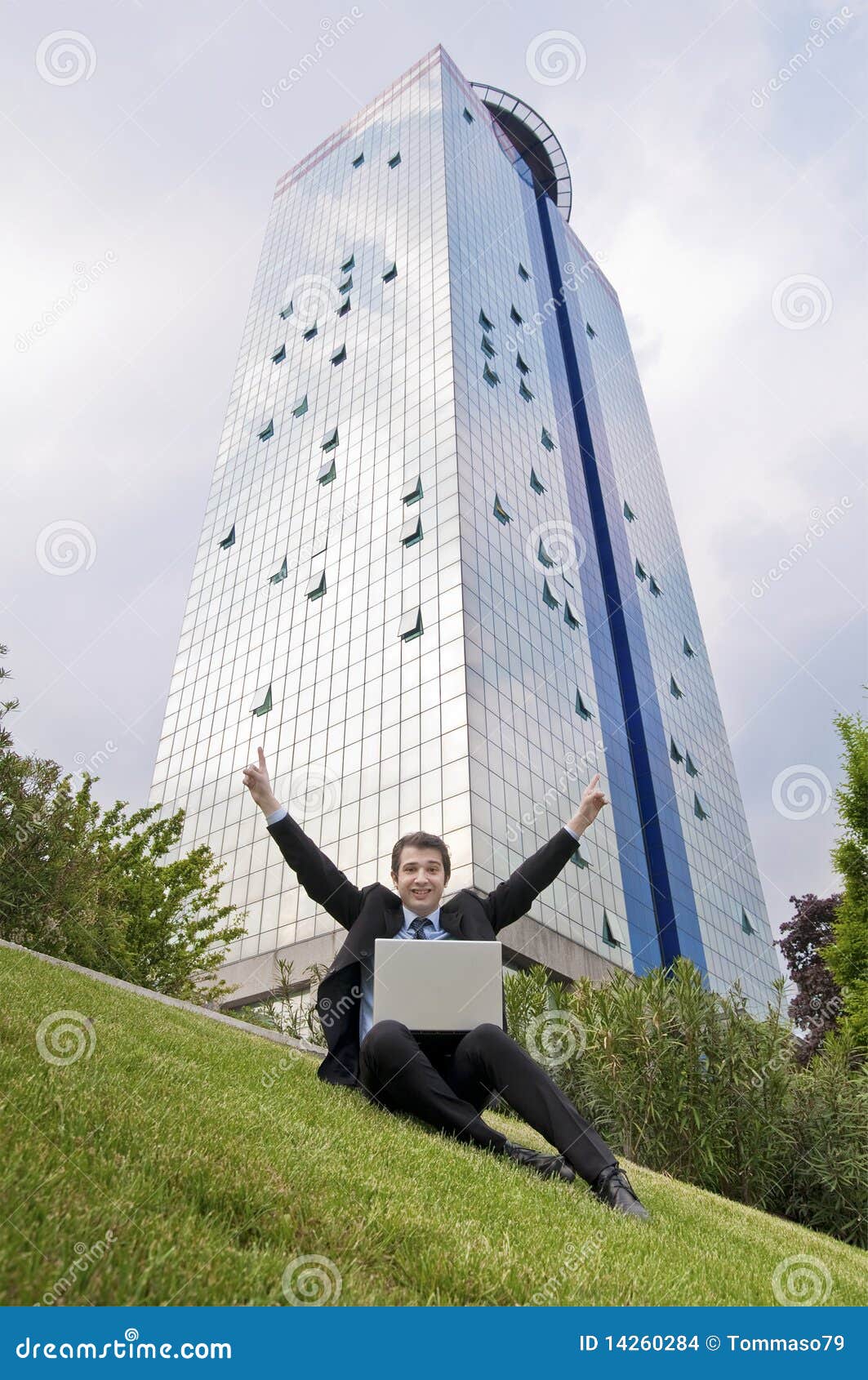 Successful manager outdoor stock photo. Image of computer 14260284