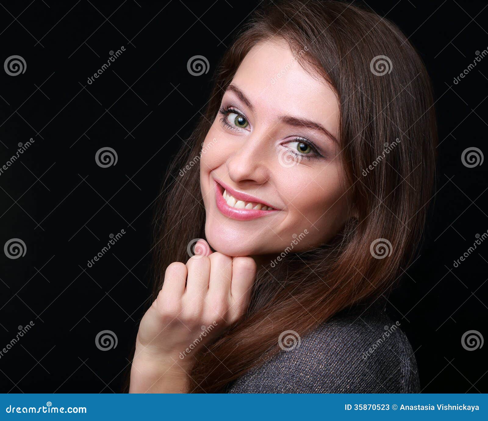 Successful Woman with Hand Under Stock Image - Image of lifestyle, girl ...