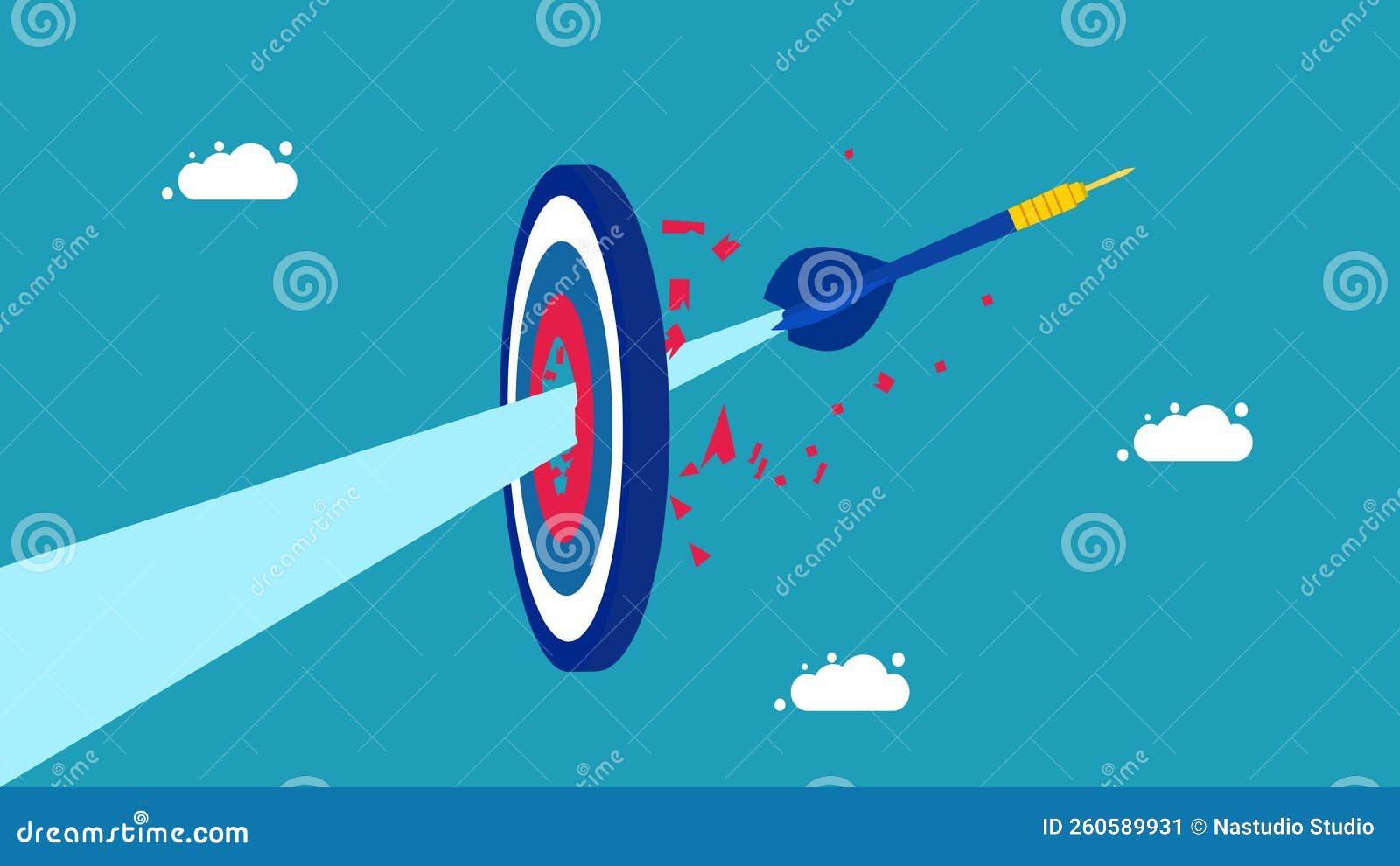 Successfully Broke the Record. the Dart Hits the Target Stock Image