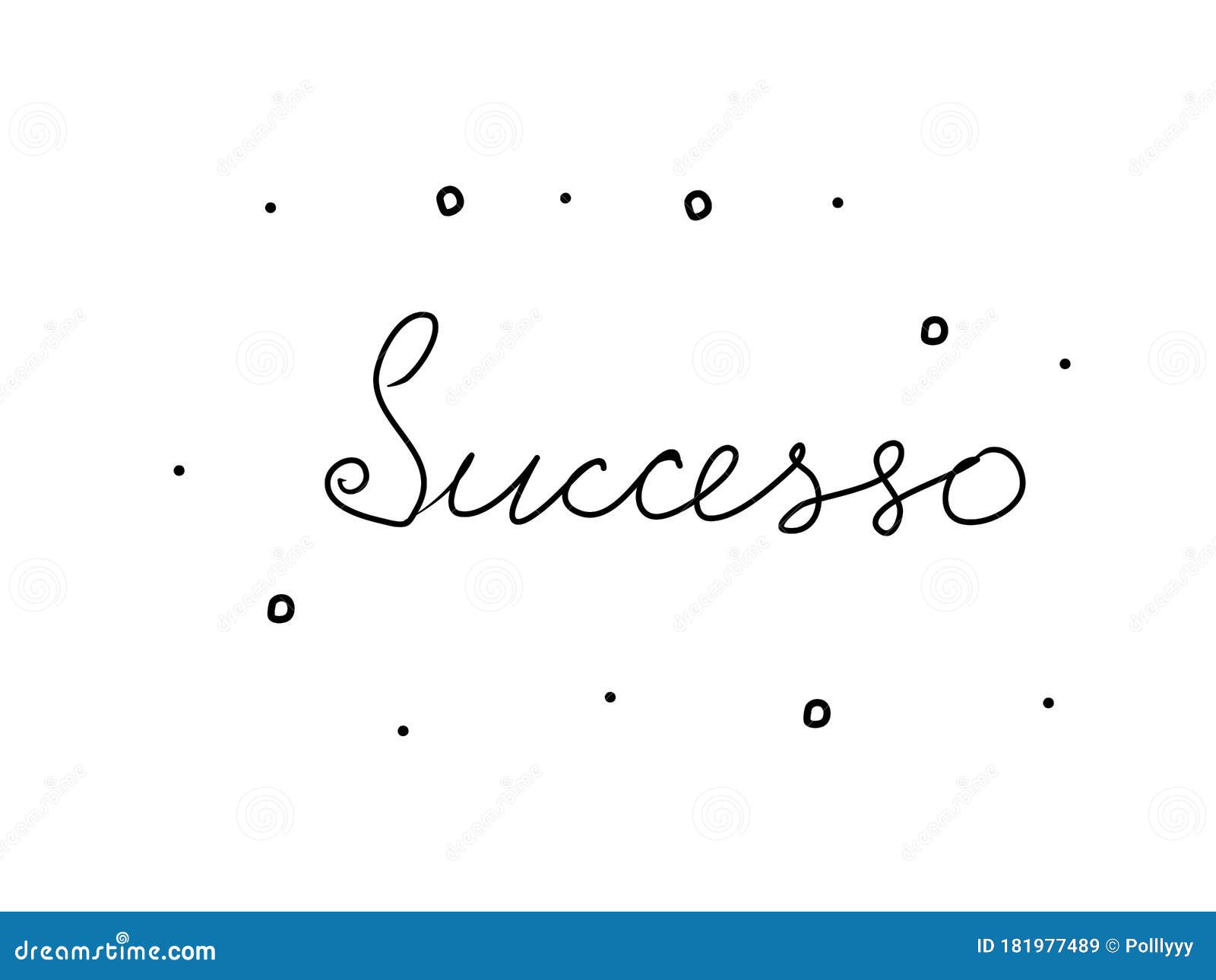 successo phrase handwritten with a calligraphy brush. success in italian. modern brush calligraphy.  word black