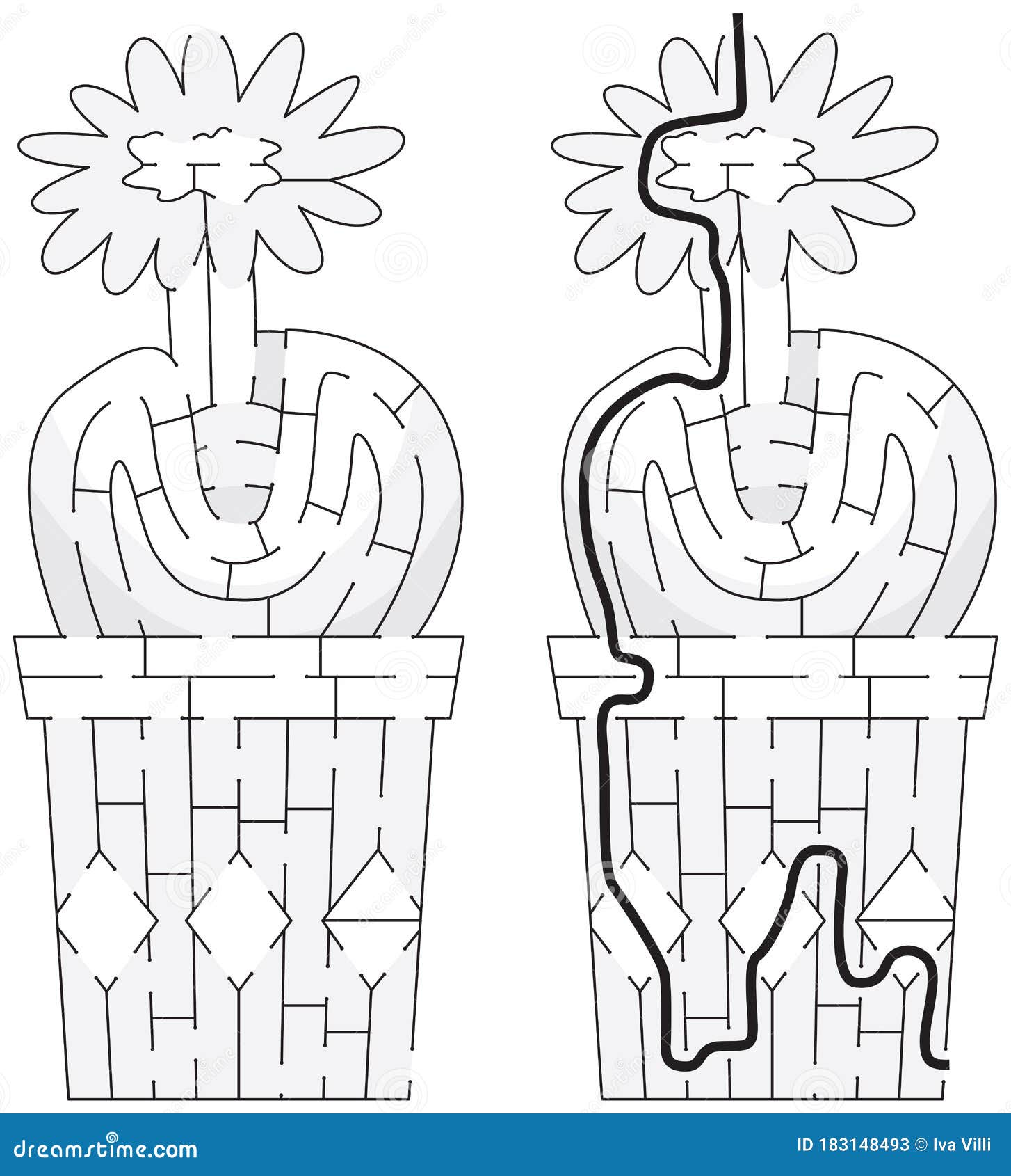 Succulent maze stock vector. Illustration of brain, labyrinth - 183148493