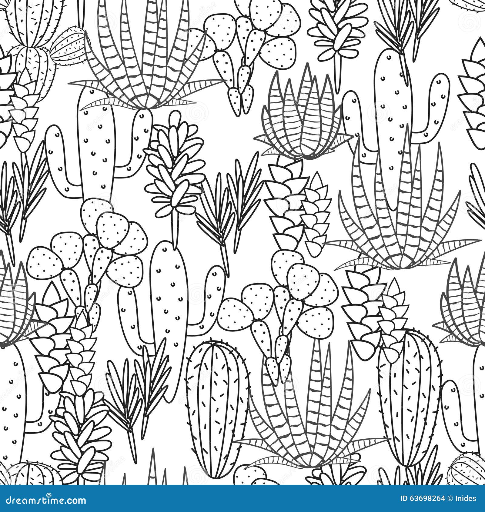 Succulents Plant Vector Seamless Pattern Stock Vector - Illustration of ...
