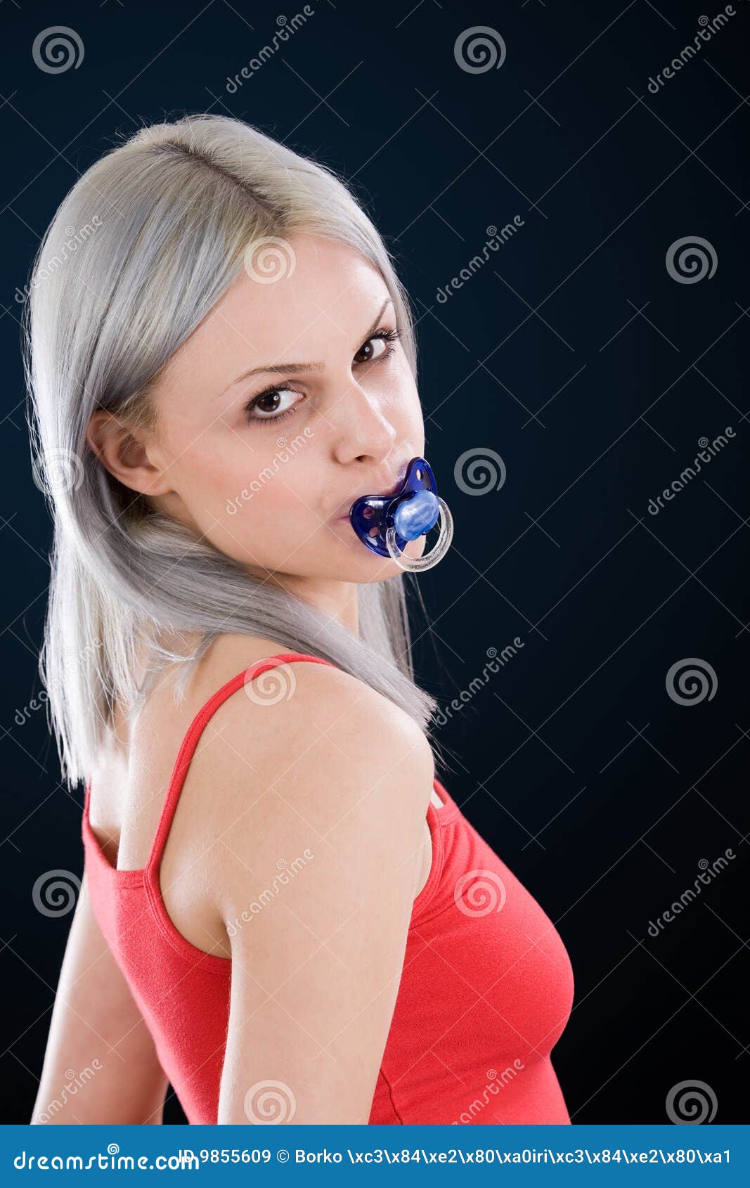 Sucking Pacifier Stock Image Image Of Student Female 985