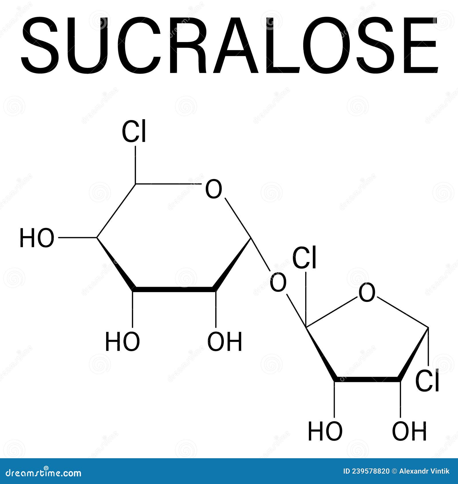 Sucralose Artificial Sweetener Molecule. Used As Sugar Substitute. Skeletal  Formula Stock Vector - Illustration of molecular, oxygen: 239578820