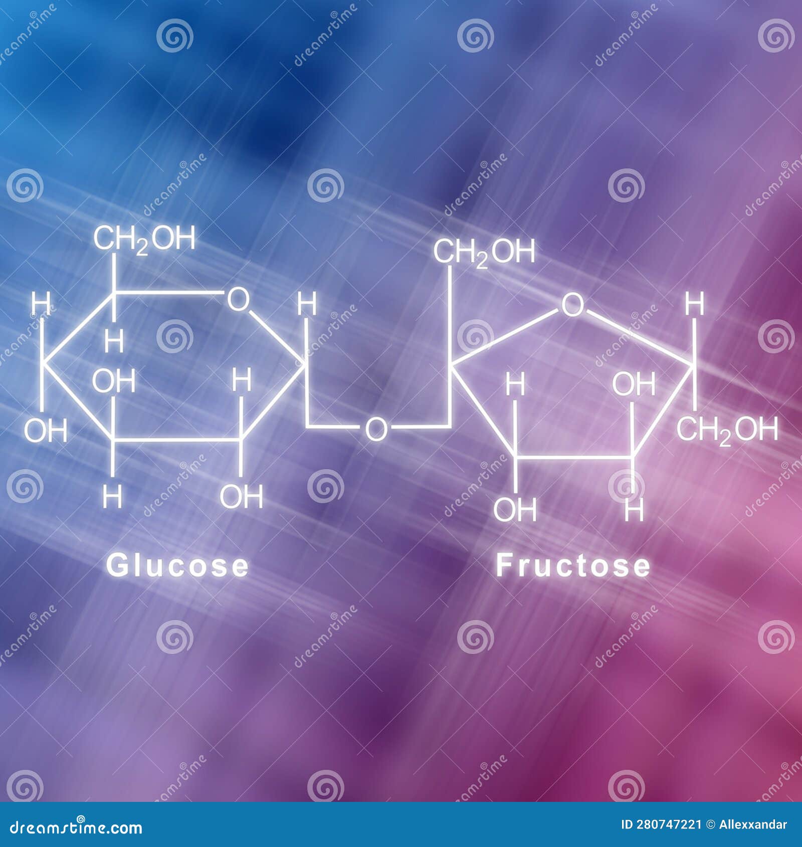 Sucrose Structural Chemical Formula Royalty Free Stock Photography