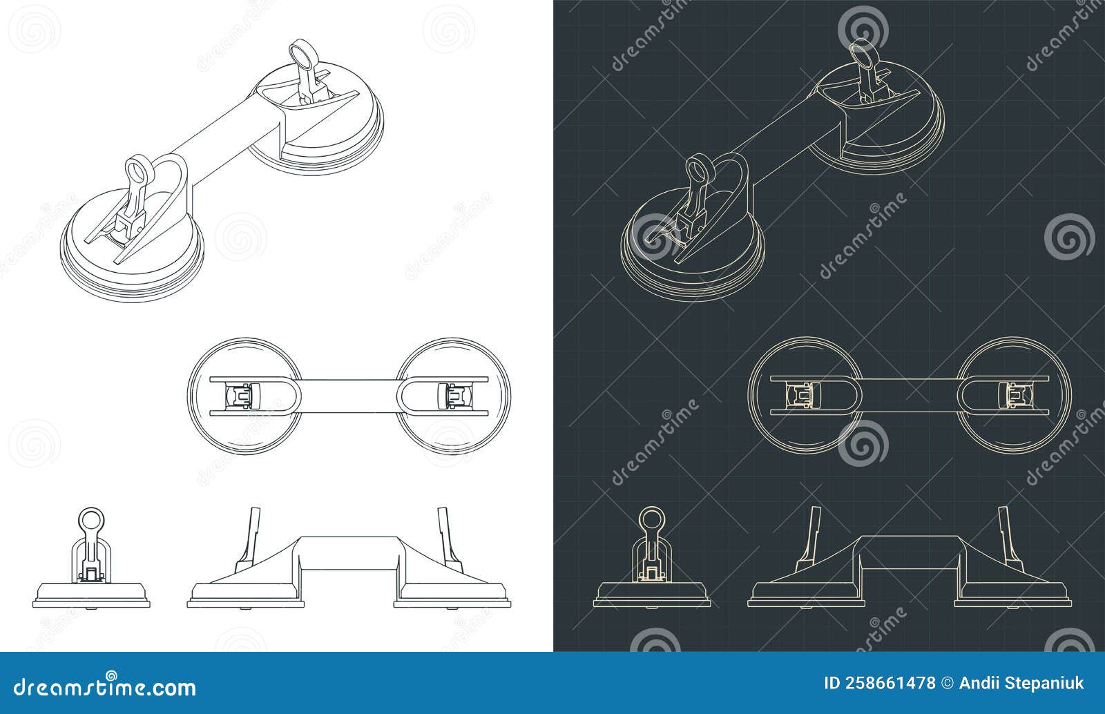 Suction cups lifter stock vector. Illustration of heavy - 258661478