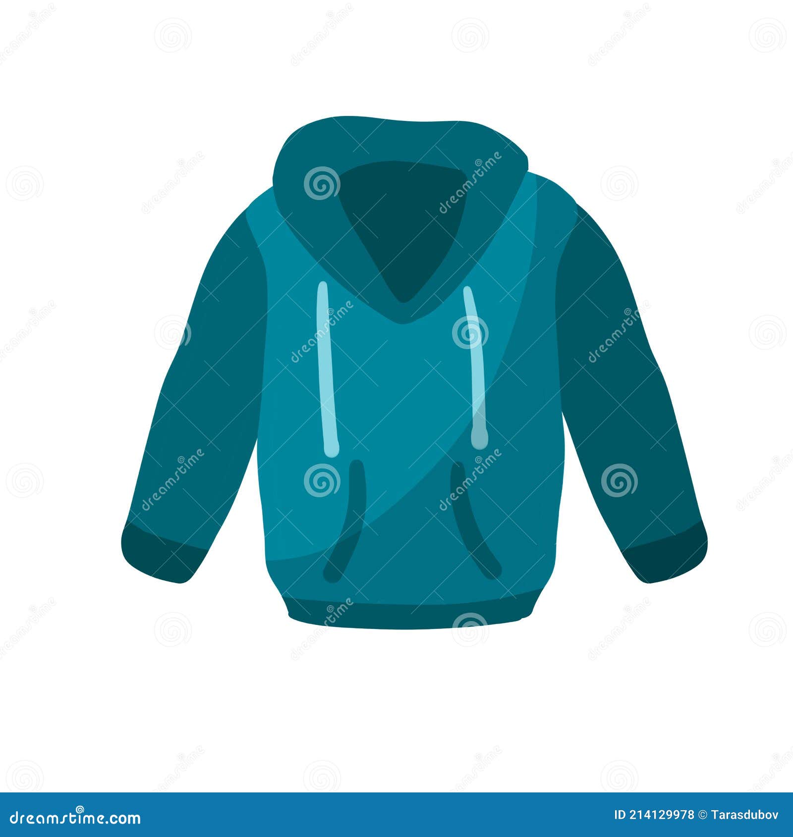 Sudadera Con Capucha. Ropa Abrigada Azul. Ilustración Plana De Dibujos  Animados Aislado Sobre Fondo Blanco. Sudadera Con Asas Ilustración del  Vector - Ilustración de modelo, funda: 214129978