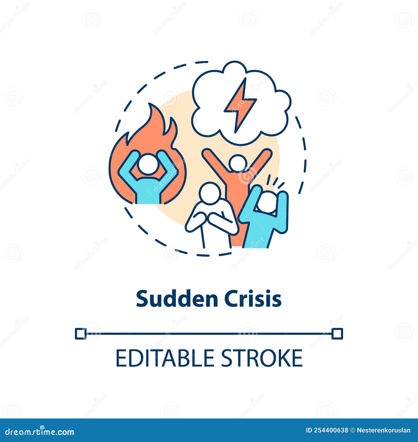Sudden crisis concept icon stock vector Illustration of company Sudden crisis concept icon stock vector Illustration of company