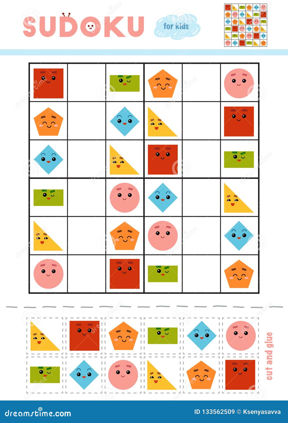 Jogo Sudoku Geométrico, Brinquedo Educativo Montessori