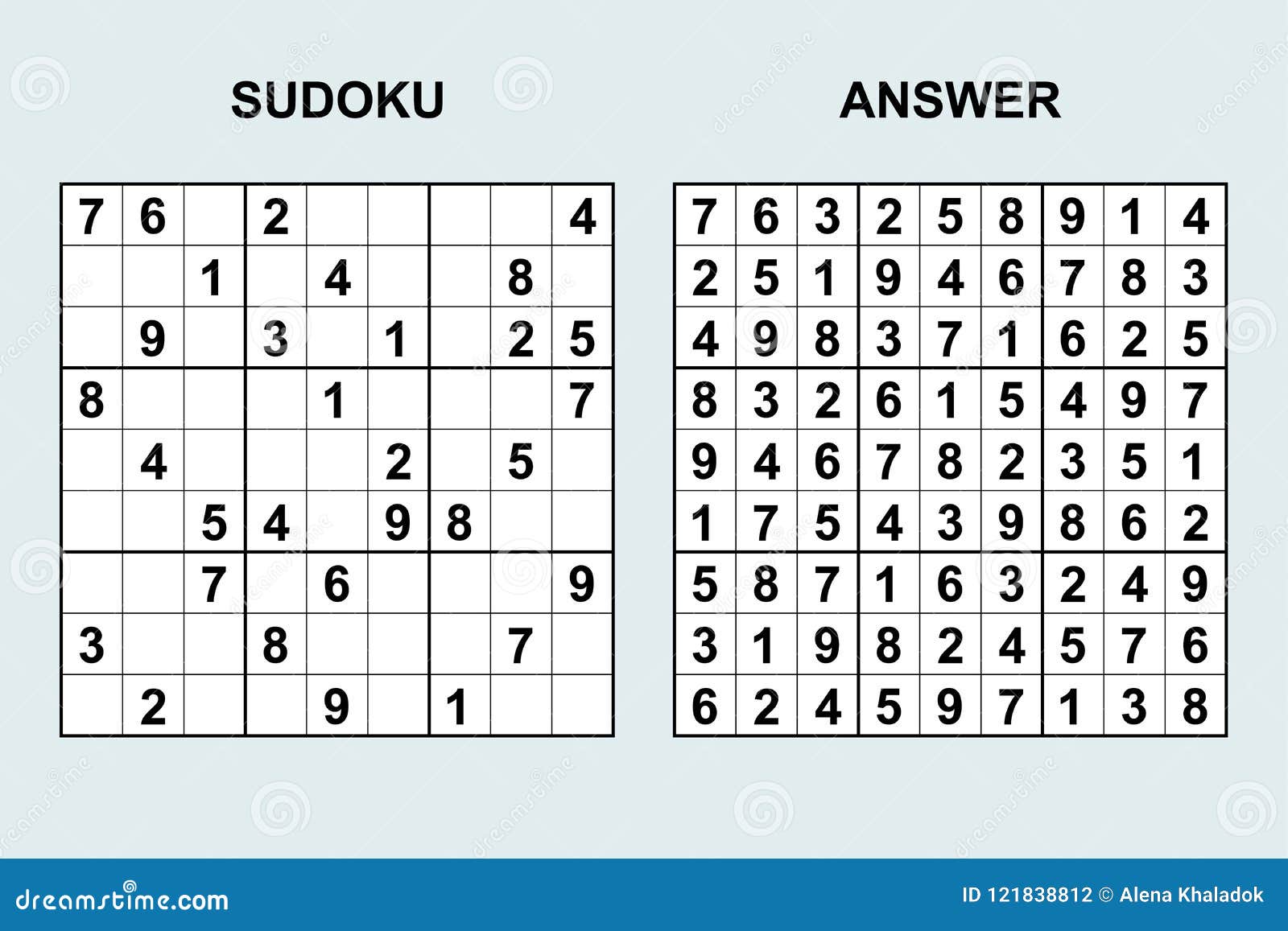 Serafín oveja llegar Sudoku Del Vector Con La Respuesta 121 Ilustración del Vector - Ilustración  de blanco, cuadrado: 121838812