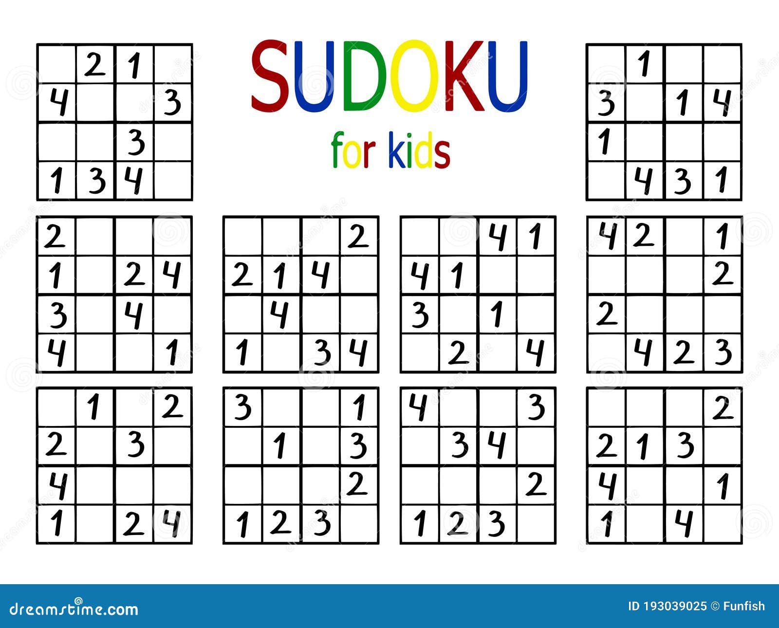 Sudoku För Barn Anger Börsvektorillustration Vektor Illustrationer