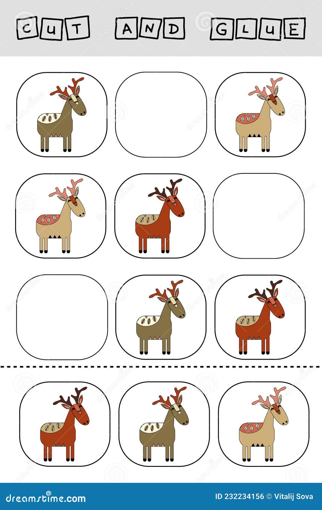 Sudoku for Kids with Funny Forest Animals Deer. Stock Illustration -  Illustration of education, preschool: 232234156
