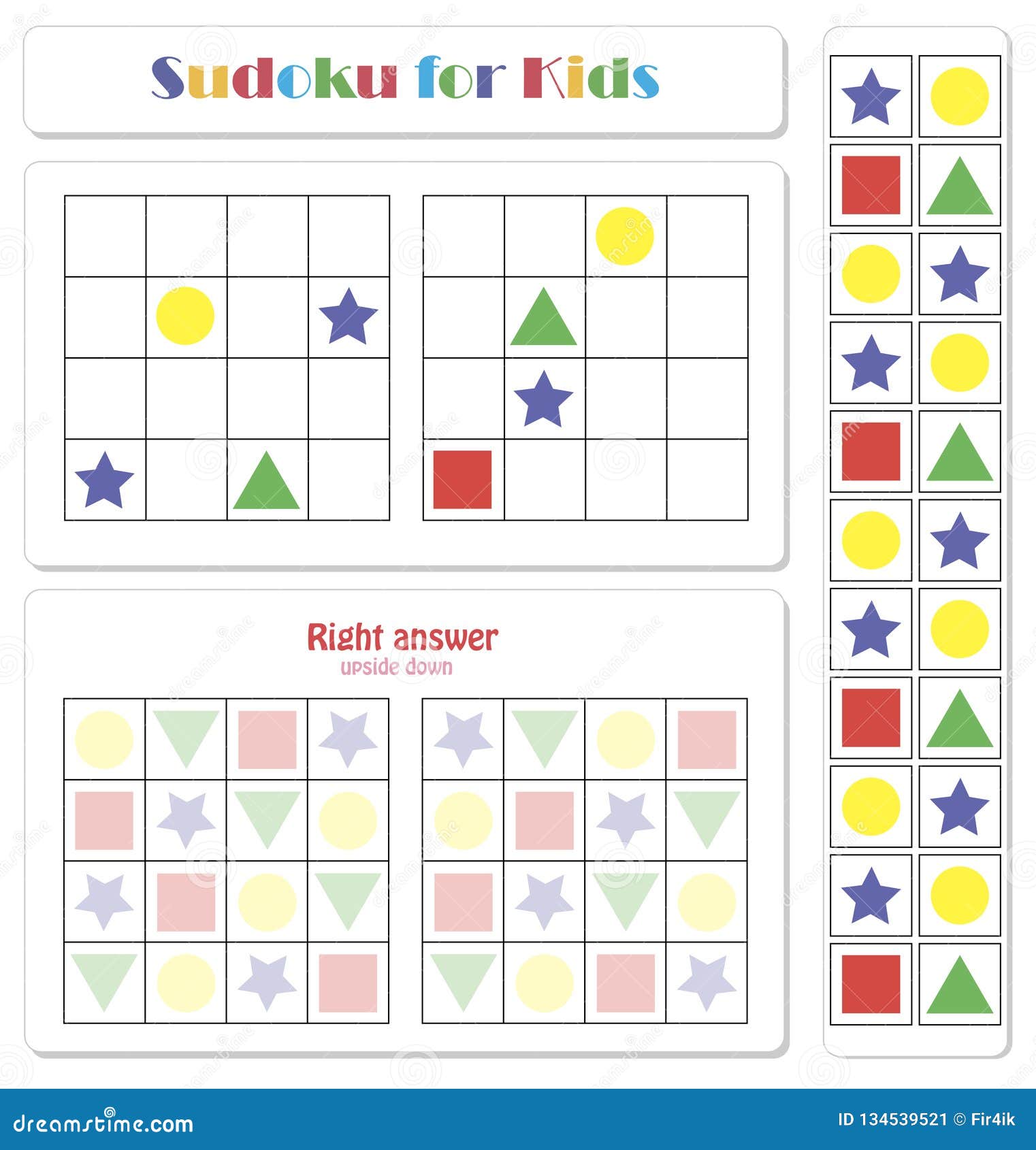 Sudoku Para Crianças Jogo Lógica Simples Corte Cola Ilustração Vetorial  imagem vetorial de olyaruta.yandex.ru© 380307792