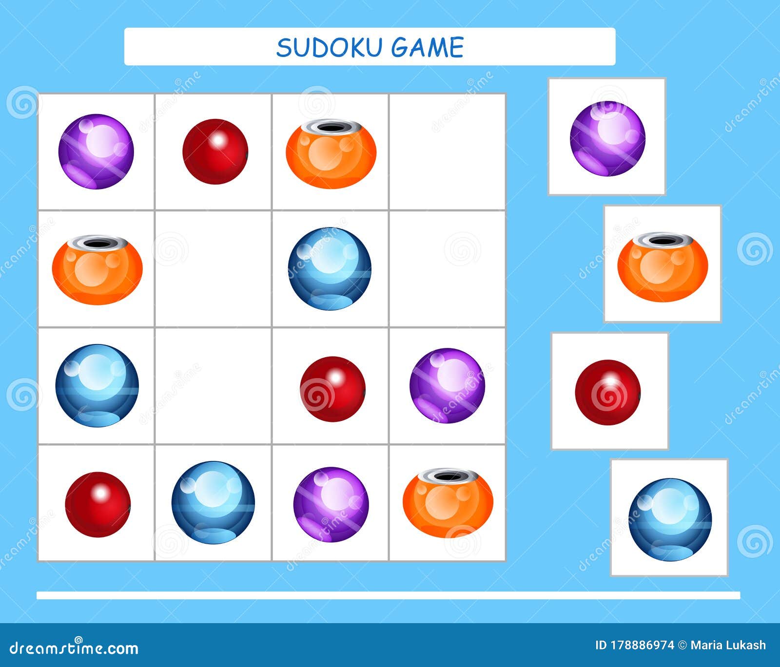 Sudoku para crianças jogo de lógica simples