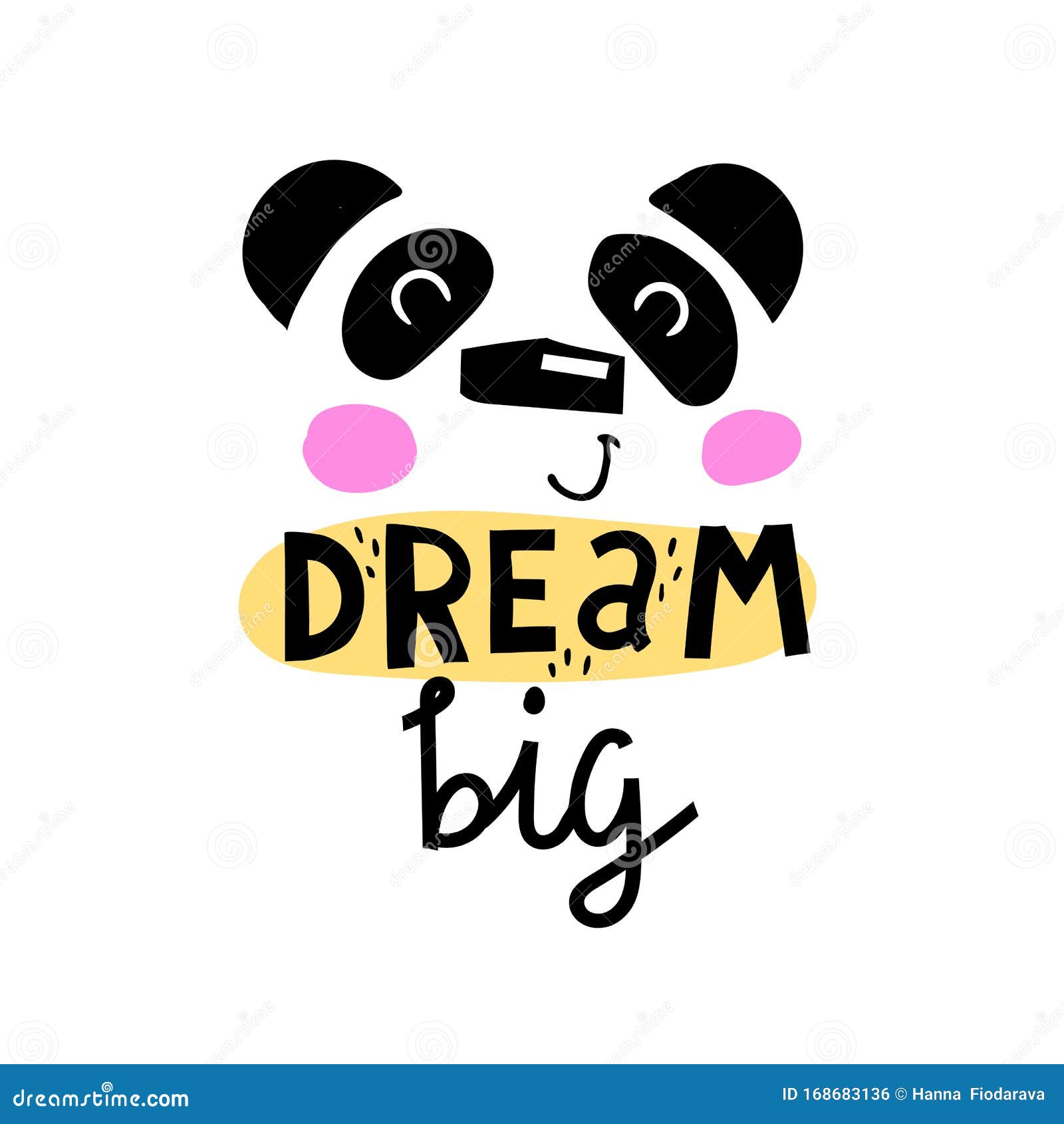 Soñar con grandes letras decorativas a mano. cita de póster para niños.