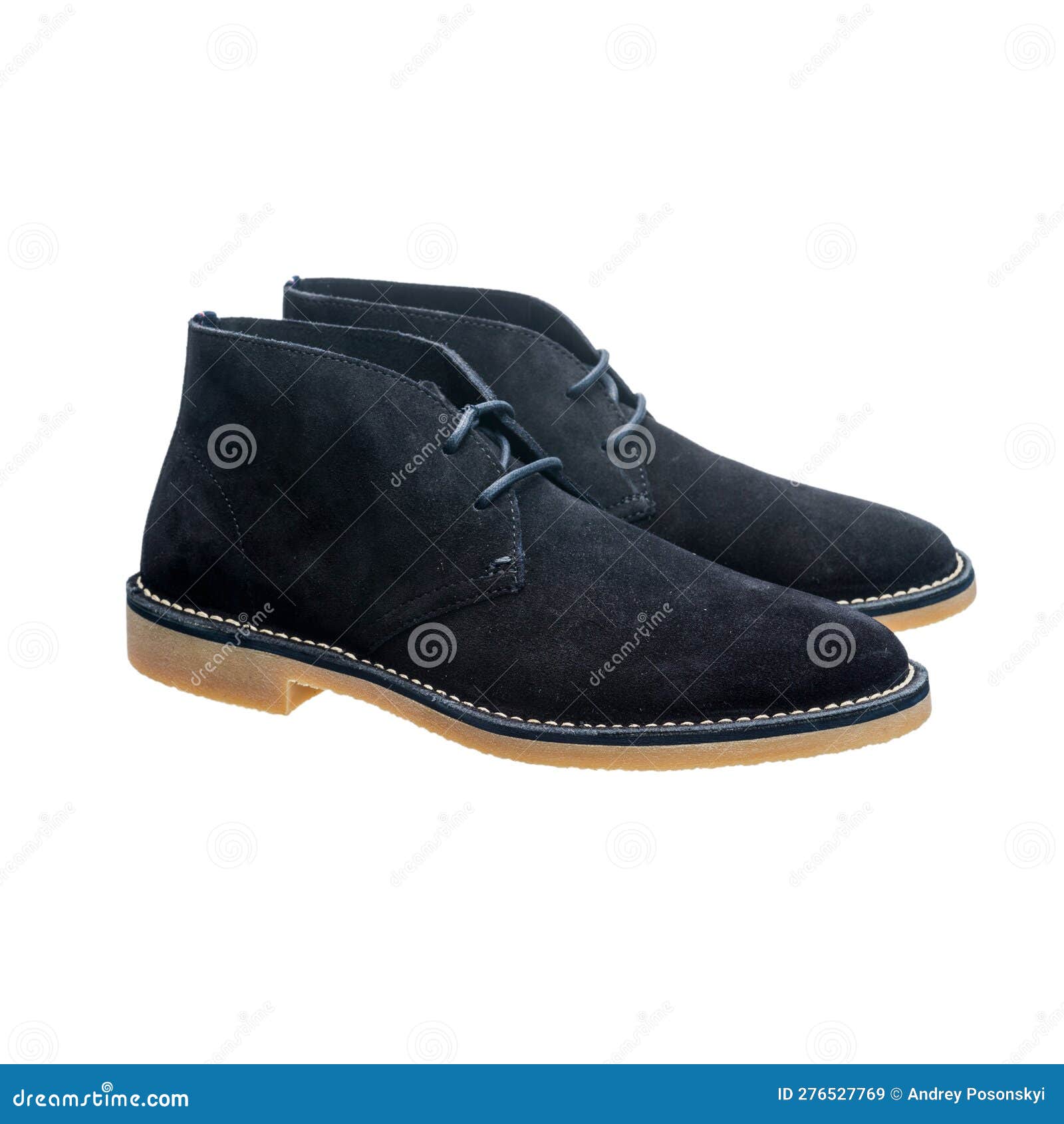 Suede Leather Boots with Laces, Demi-season Shoes Stock Image - Image ...