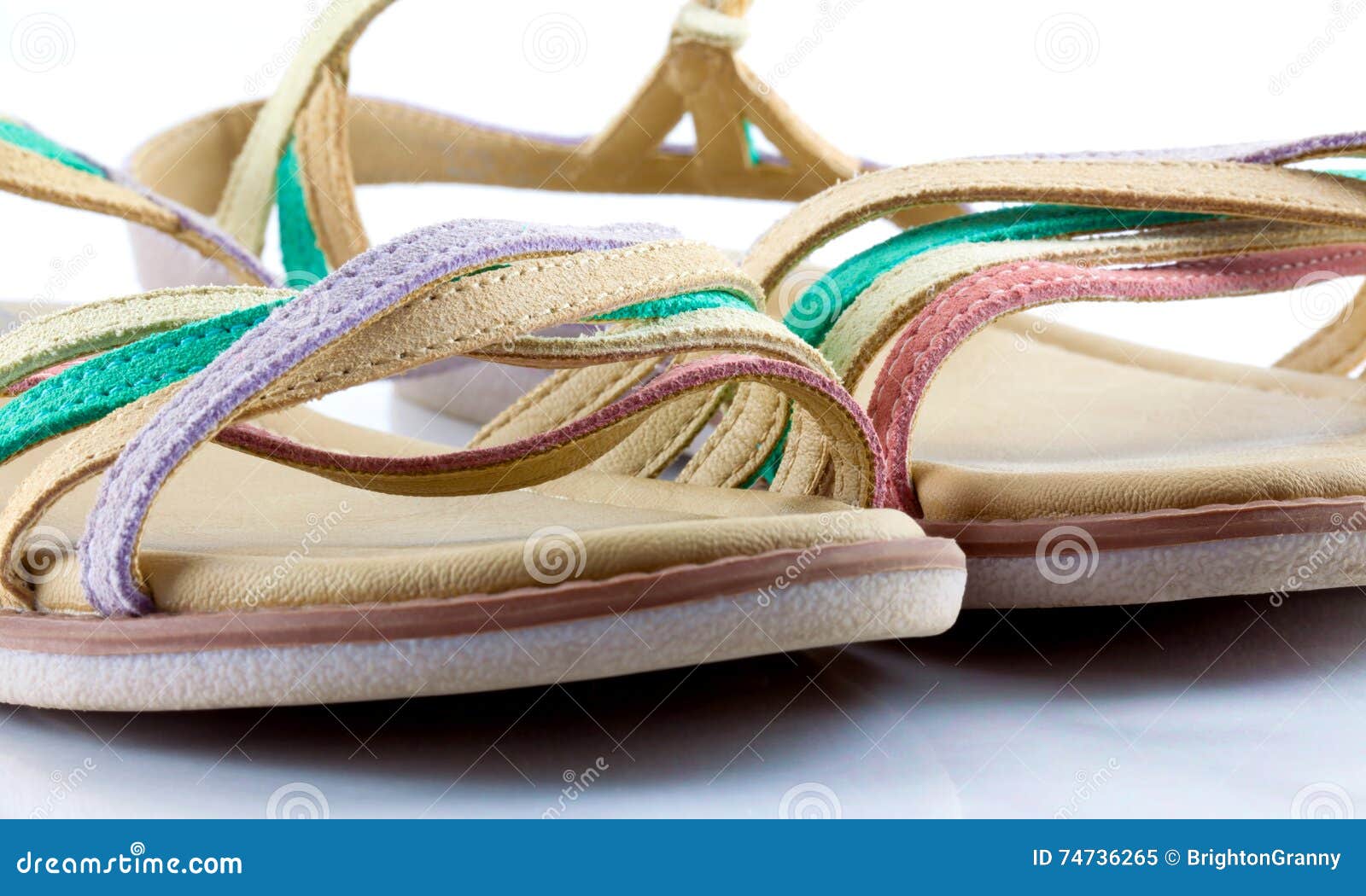 Suede sandals stock image. Image of pastel, leasure, pairnclothing ...