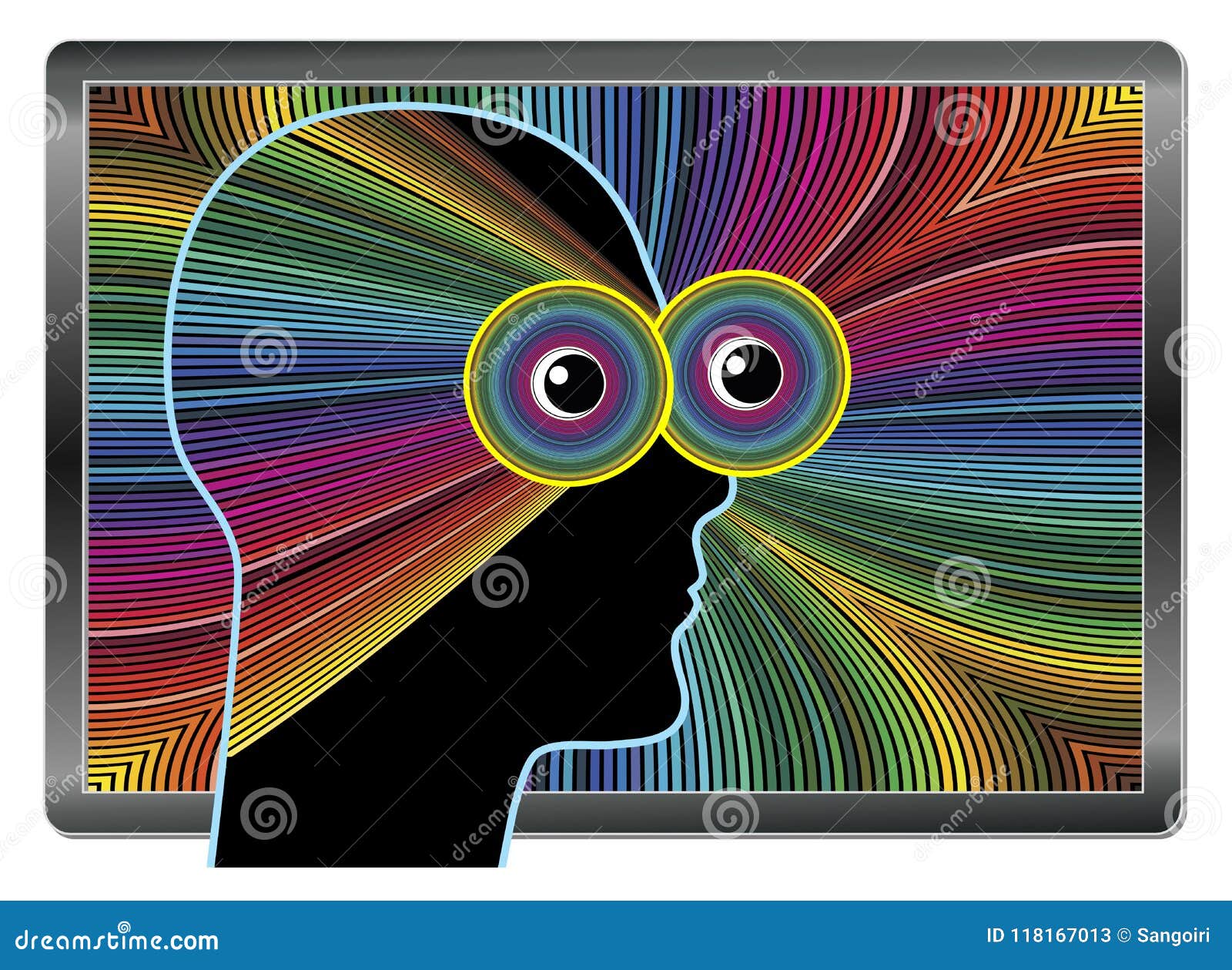 Suffering from Computer Vision Syndrome Stock Illustration