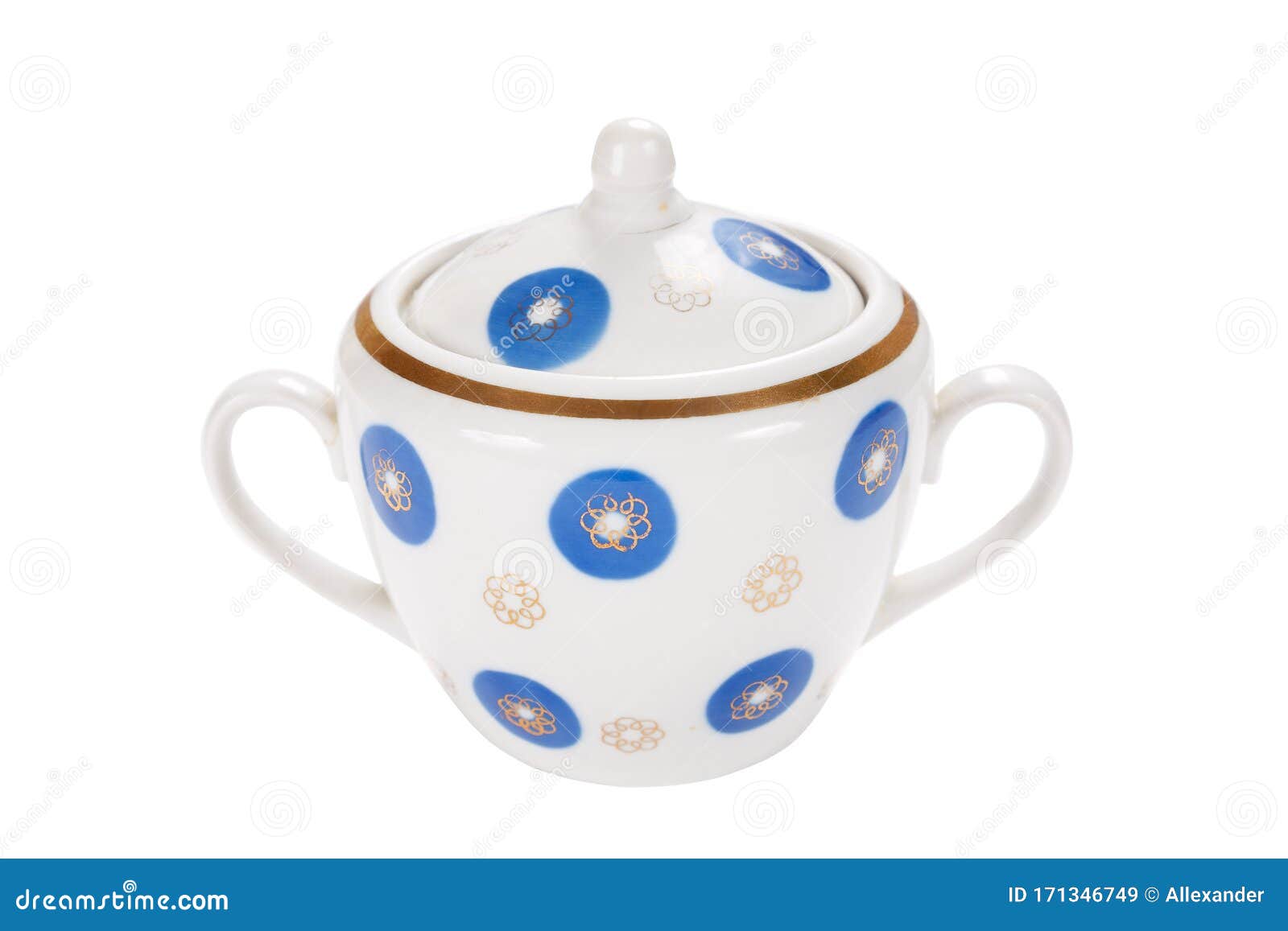 Sugar Bowl on a White Background Stock Image Image of bowl, tableware