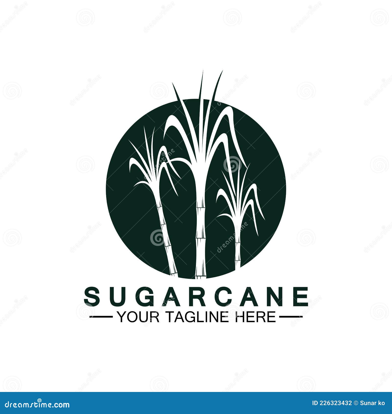 Sugar Cane Logo Icon Symbol Vector Illustration Design Template Stock