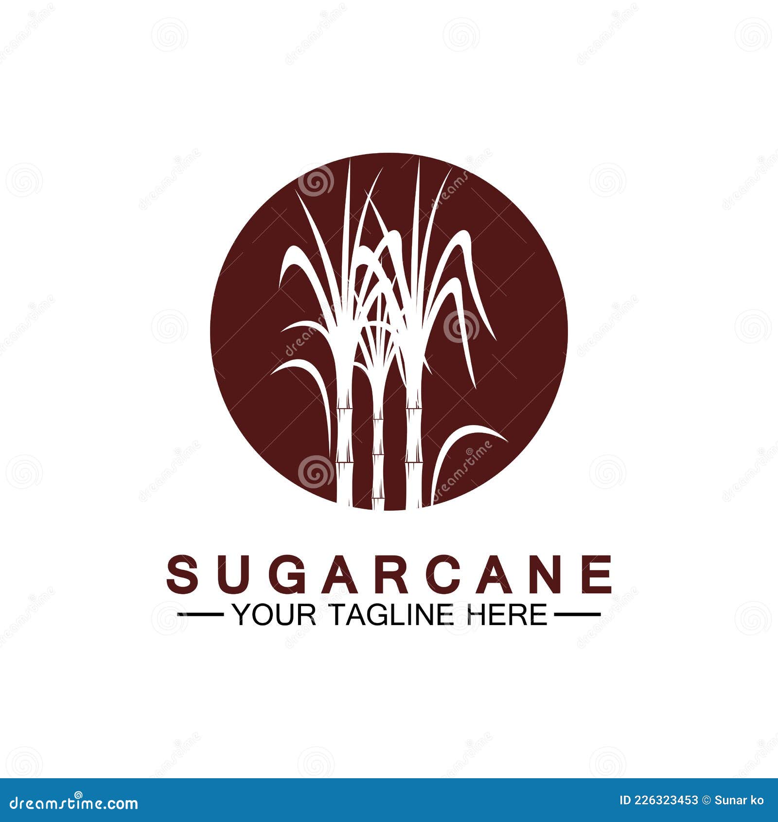 Sugar Cane Logo Icon Symbol Vector Illustration Design Template Stock