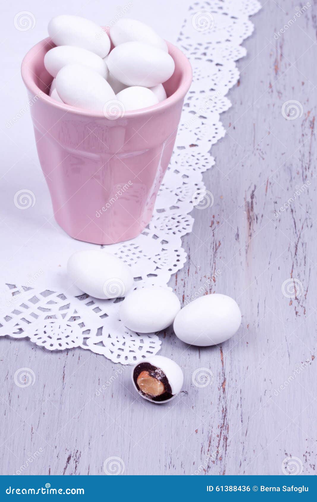 Sugar coated almond candy stock photo. Image of party 61388436