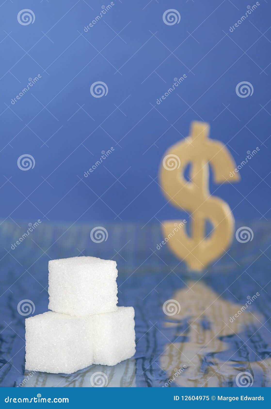 Sugar Cubes and Dollar Sign Stock Image Image of sugar, gold 12604975