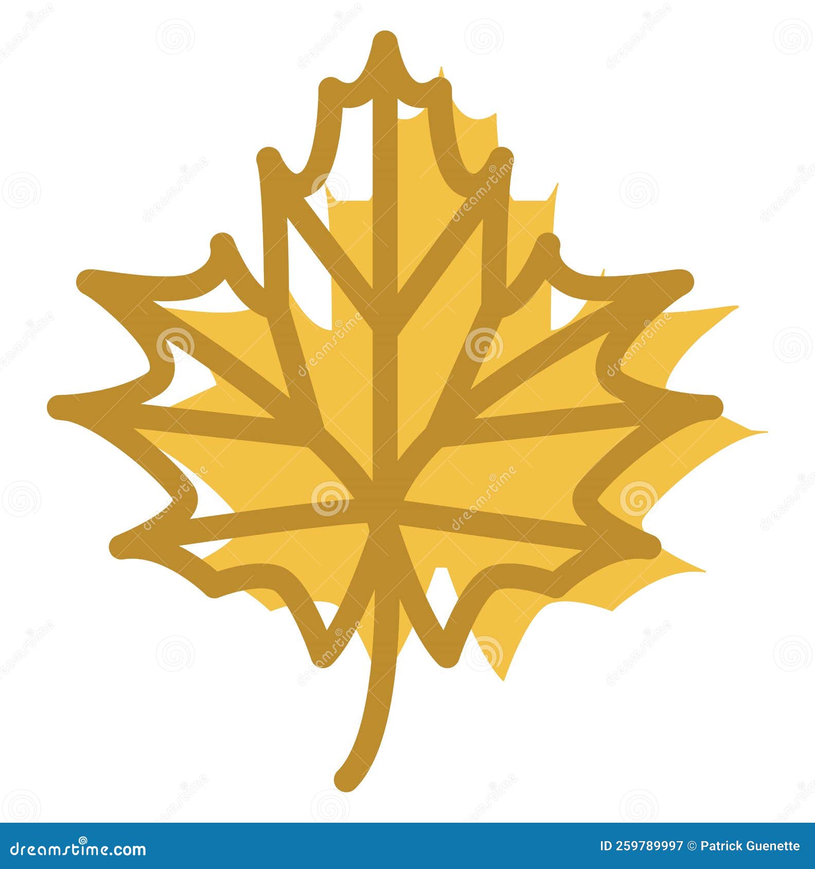 Sugar Maple Acer Saccharum Leaf. Ink Black And White Doodle Drawing