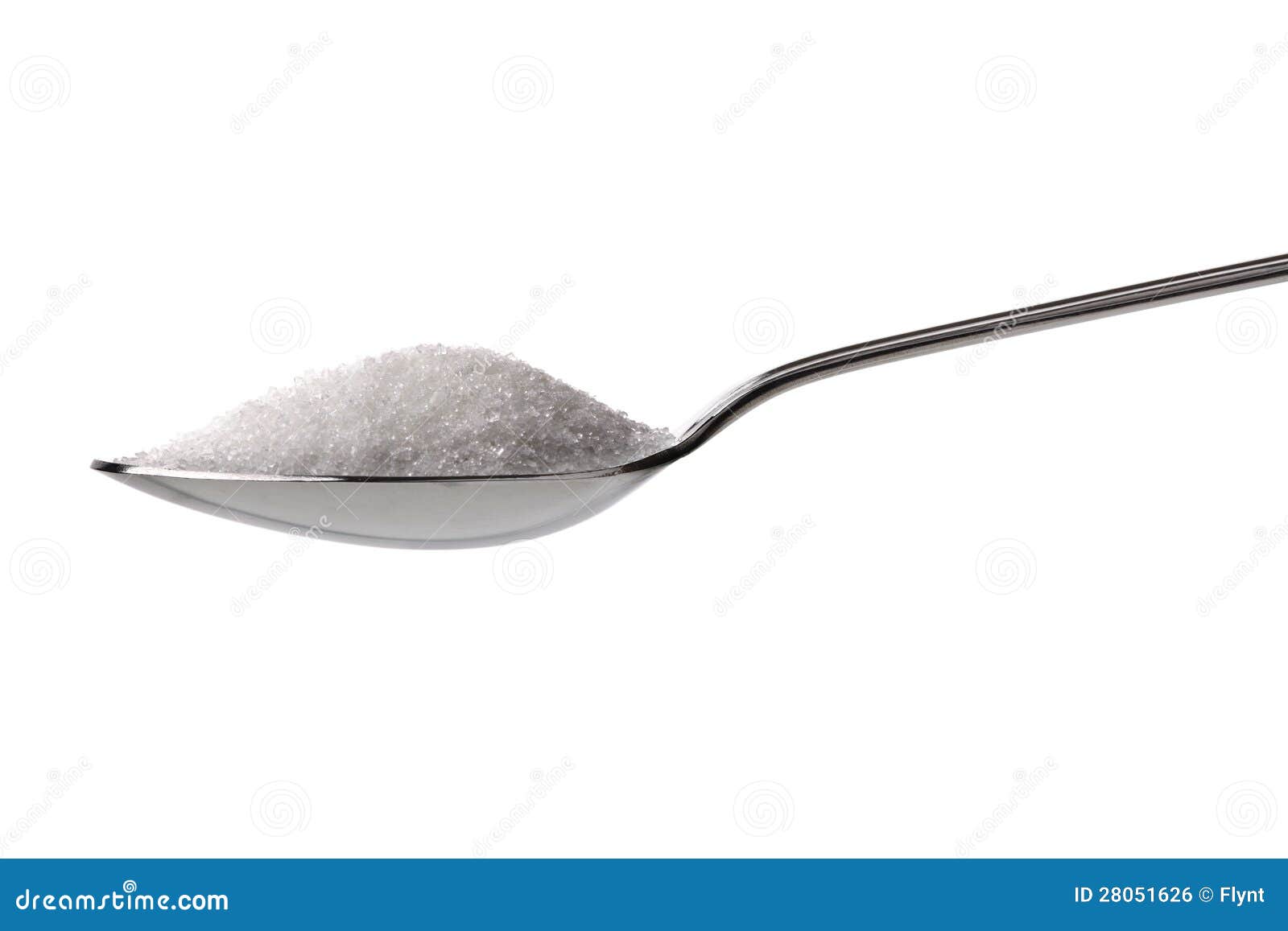 sugar or salt on a teaspoon