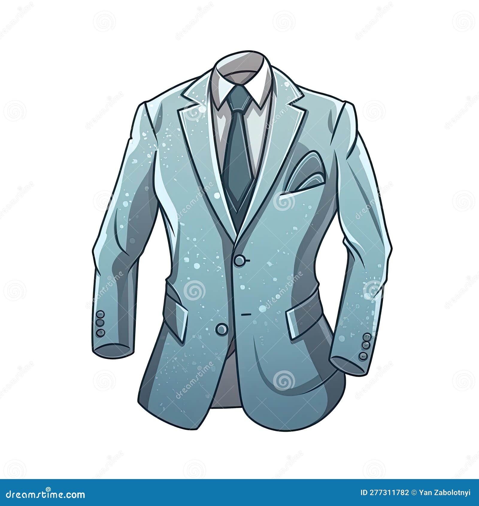 Suit Jacket in Cartoon Style Stiker on White Background on Isolated ...