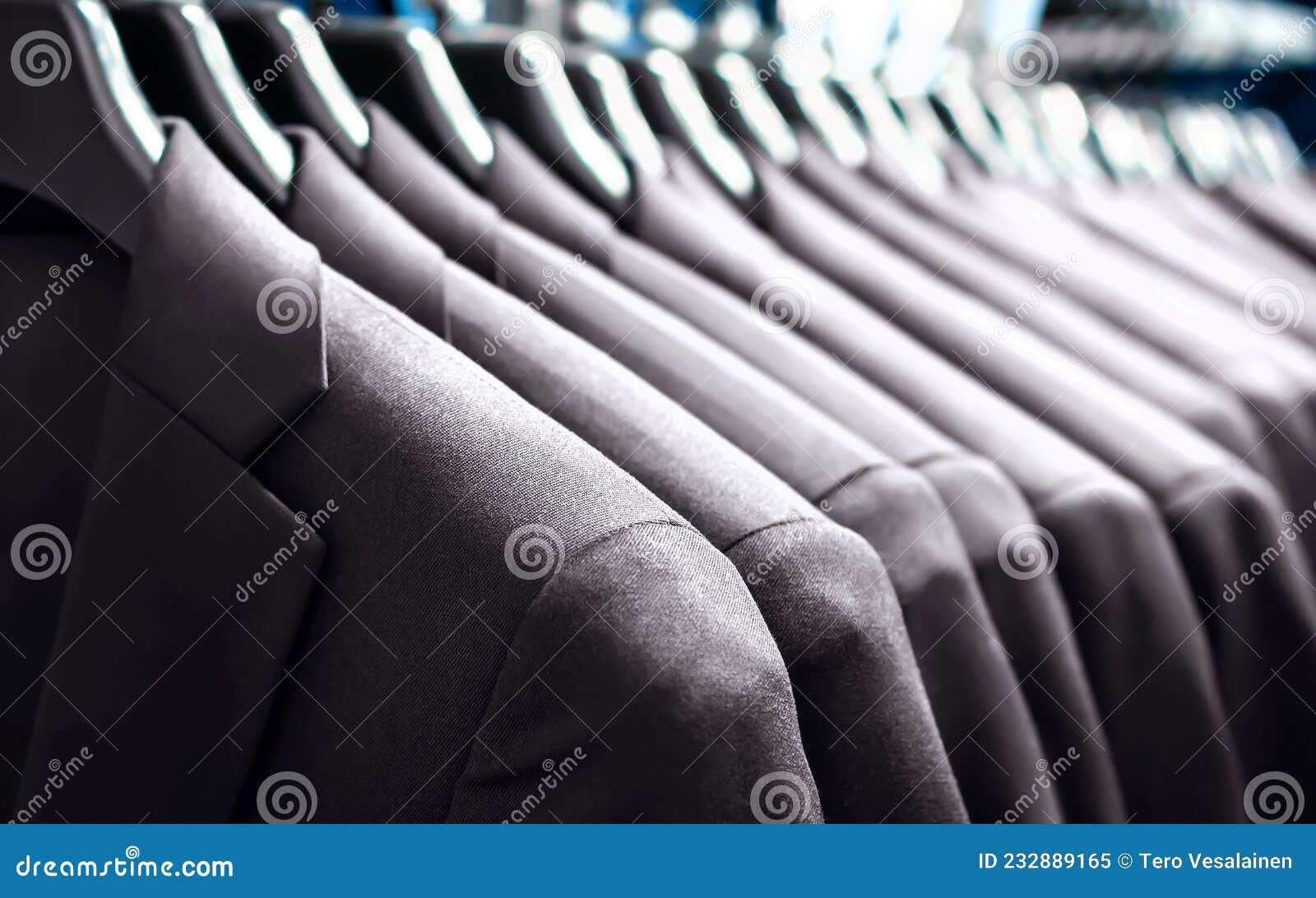 Suit Jackets in Hanger in Men Fashion and Apparel Store. Row of Many ...
