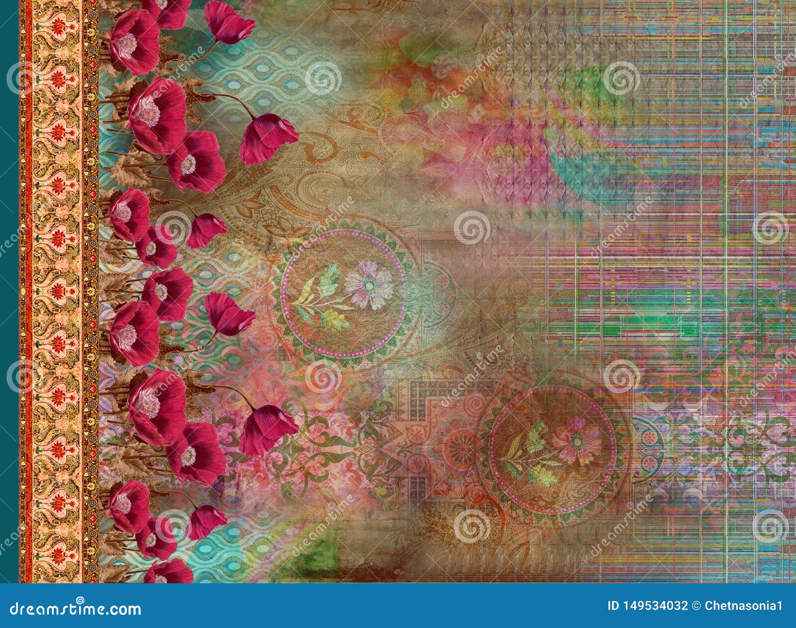 Suit Kurti Digital Design Illustrator Colorful Wallpaper Stock Illustration  - Illustration of wallpaper, background: 149534032