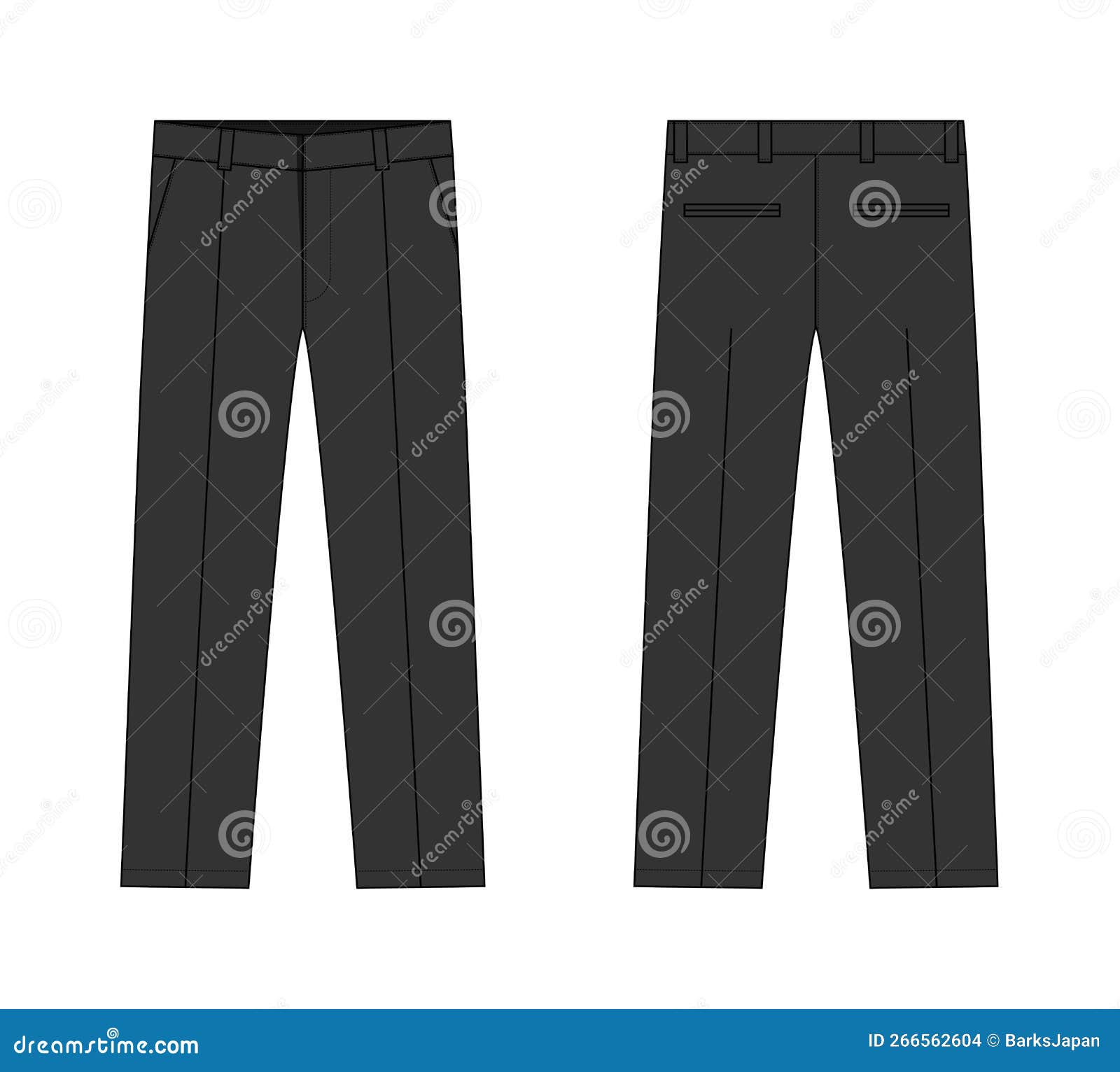 Suit Pants Vector Template Illustration | Black Stock Vector ...