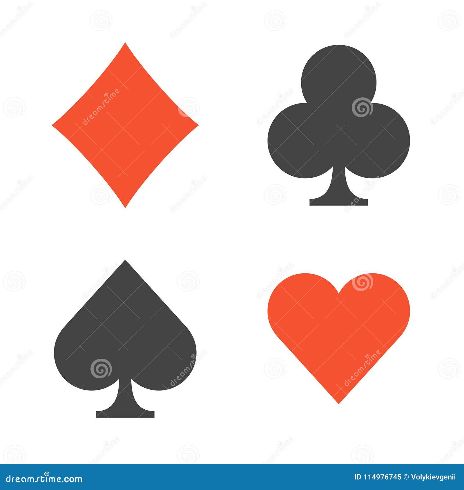 Heart, spade, club and diamond playing card suit bundle Illustration  #148086532
