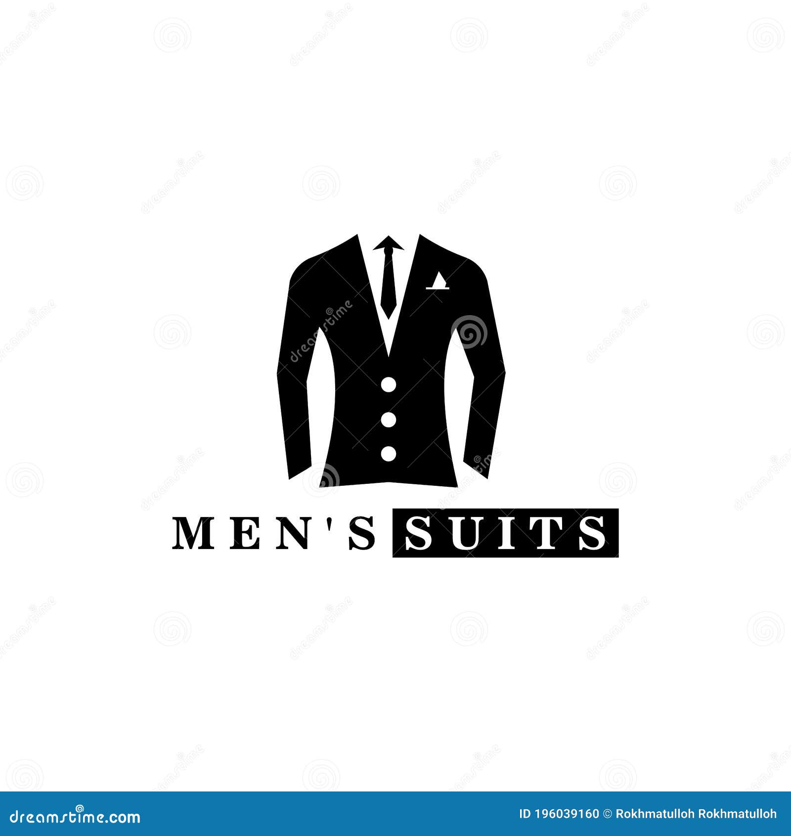 Suit Tie Illustration Logo Black Design Template Vector Icon Stock ...