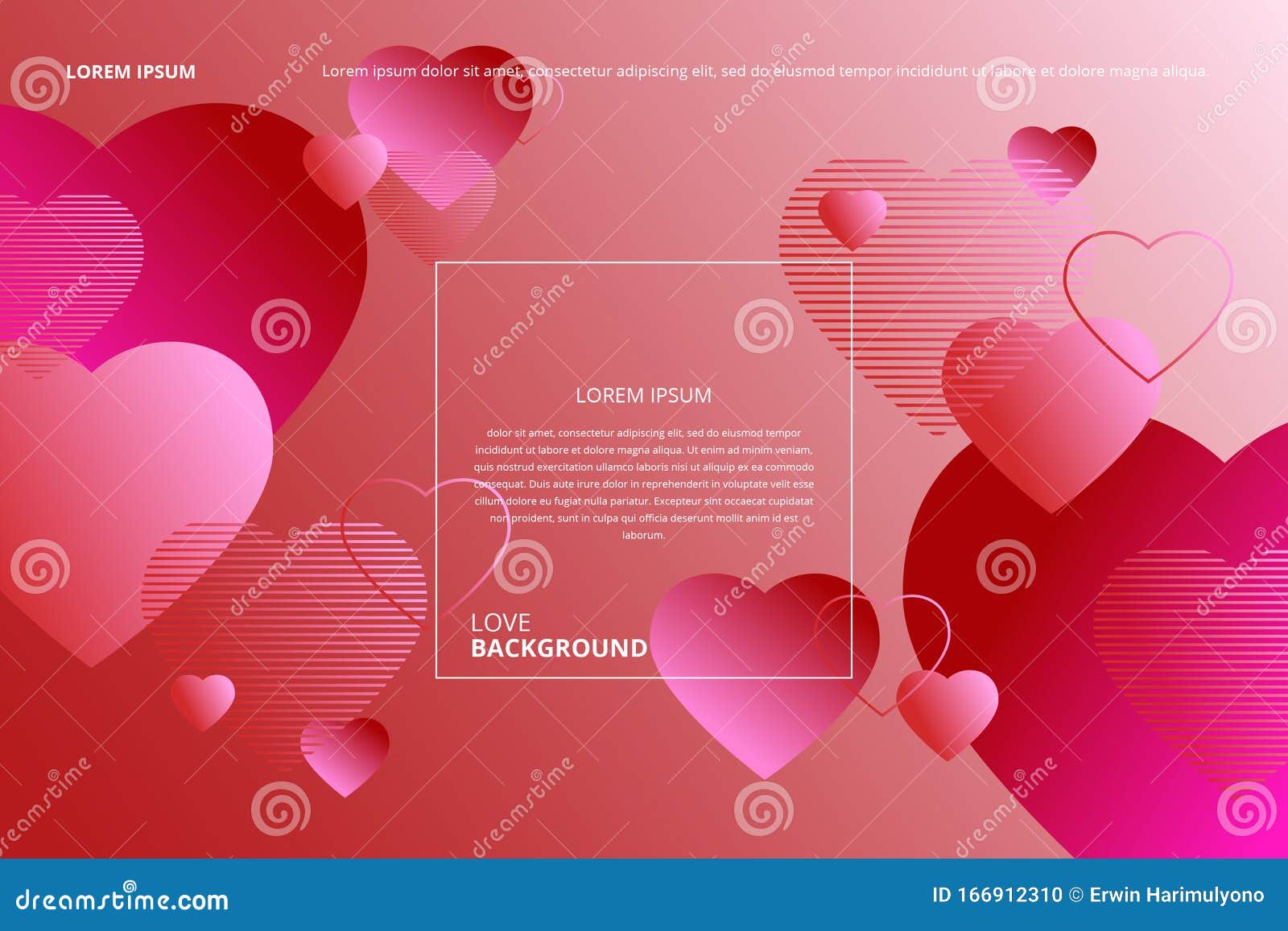 Pink Theme in Abstract Love Pattern Background Stock Vector