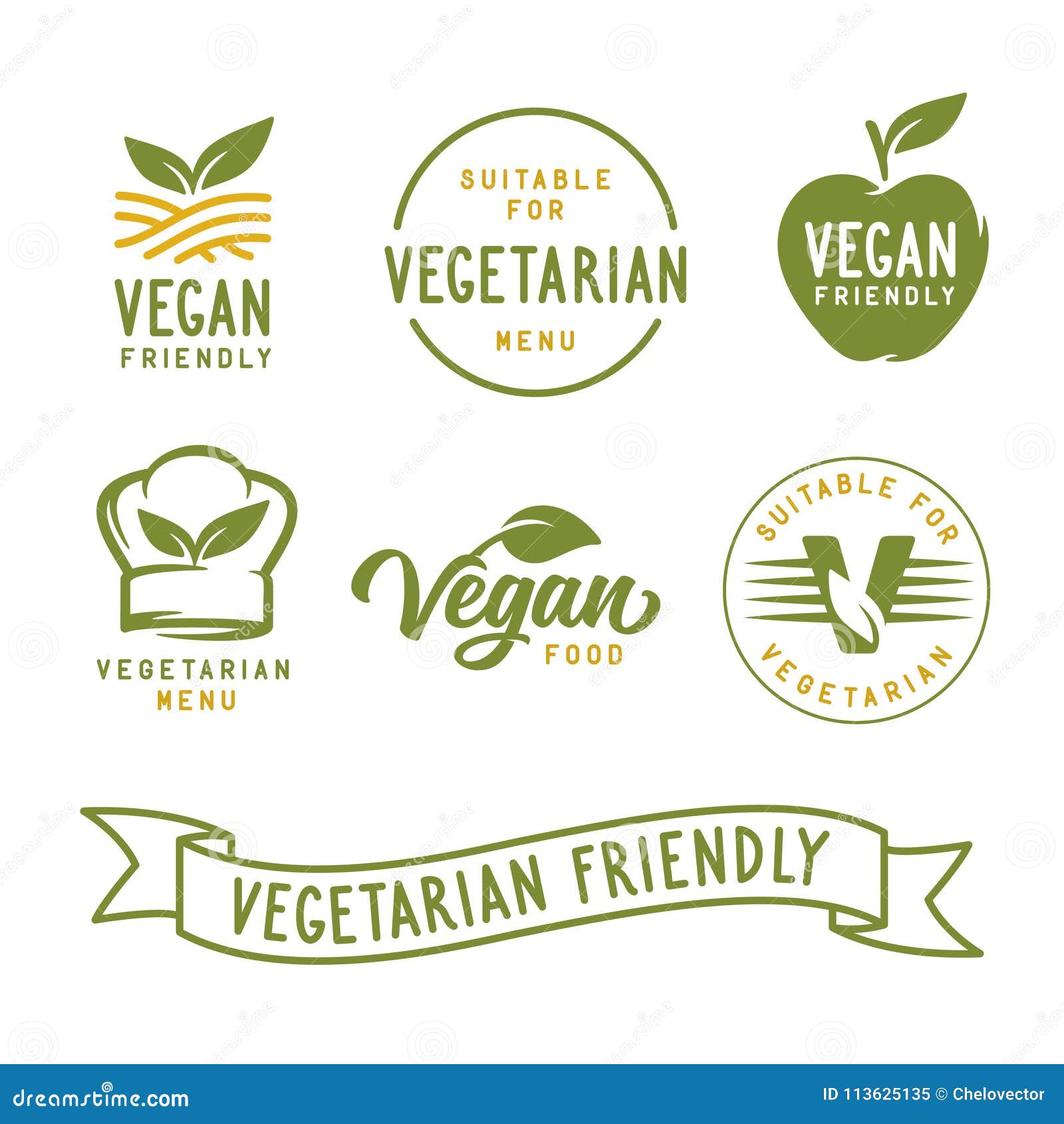 suitable for vegetarian. vegan related labels set.  vintage .