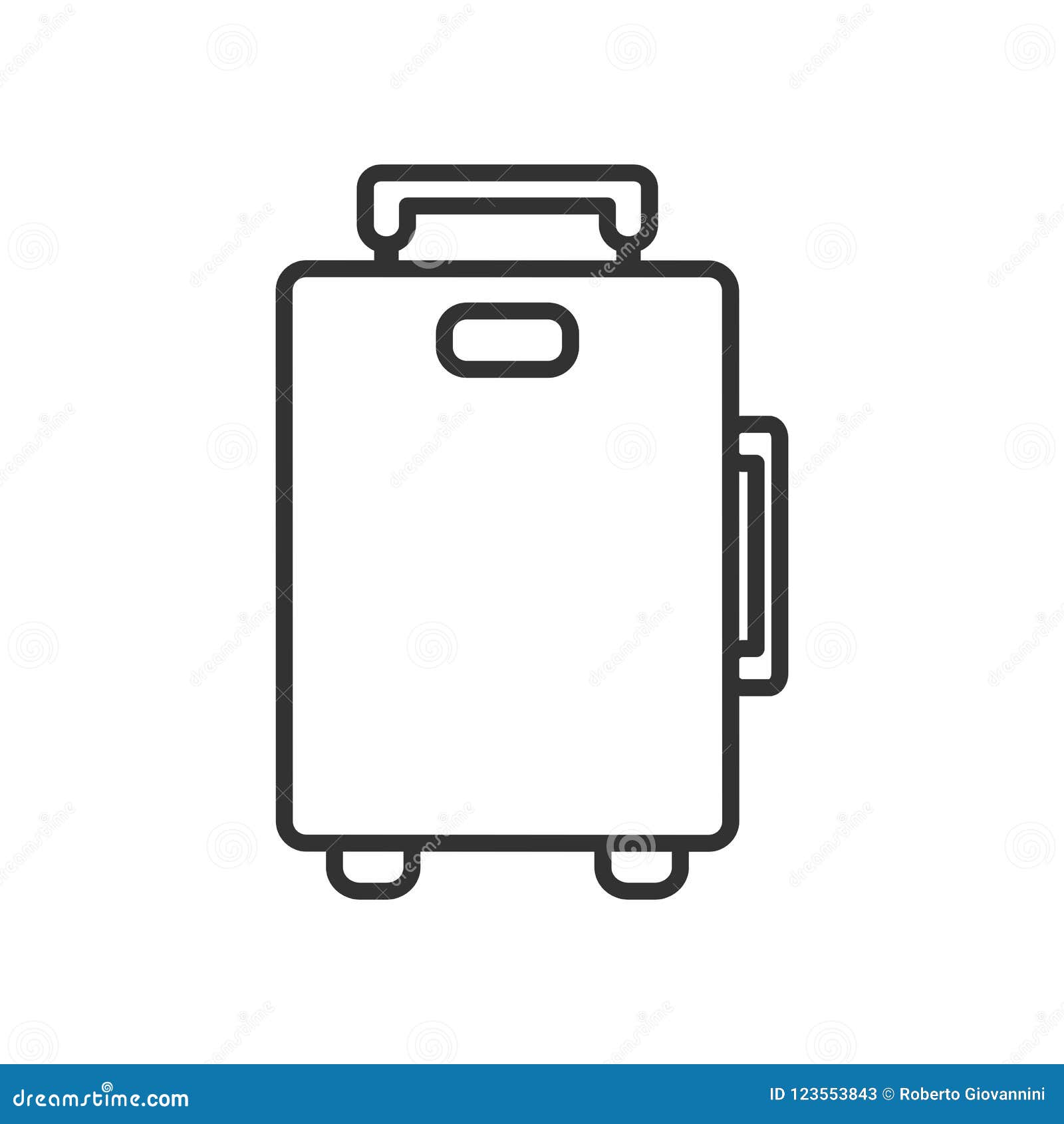 Suitcase Bag Outline Flat Icon On White Stock Vector