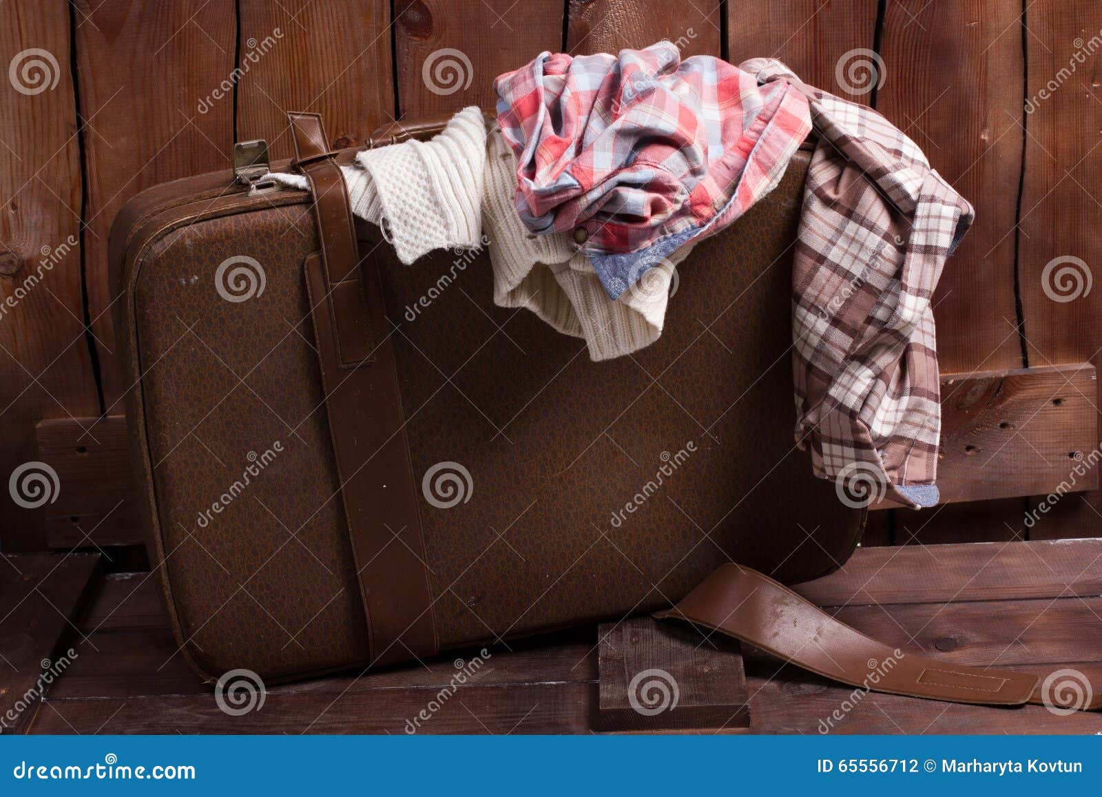Suitcase with Clothes of Farmer. Stock Photo Image of fashion
