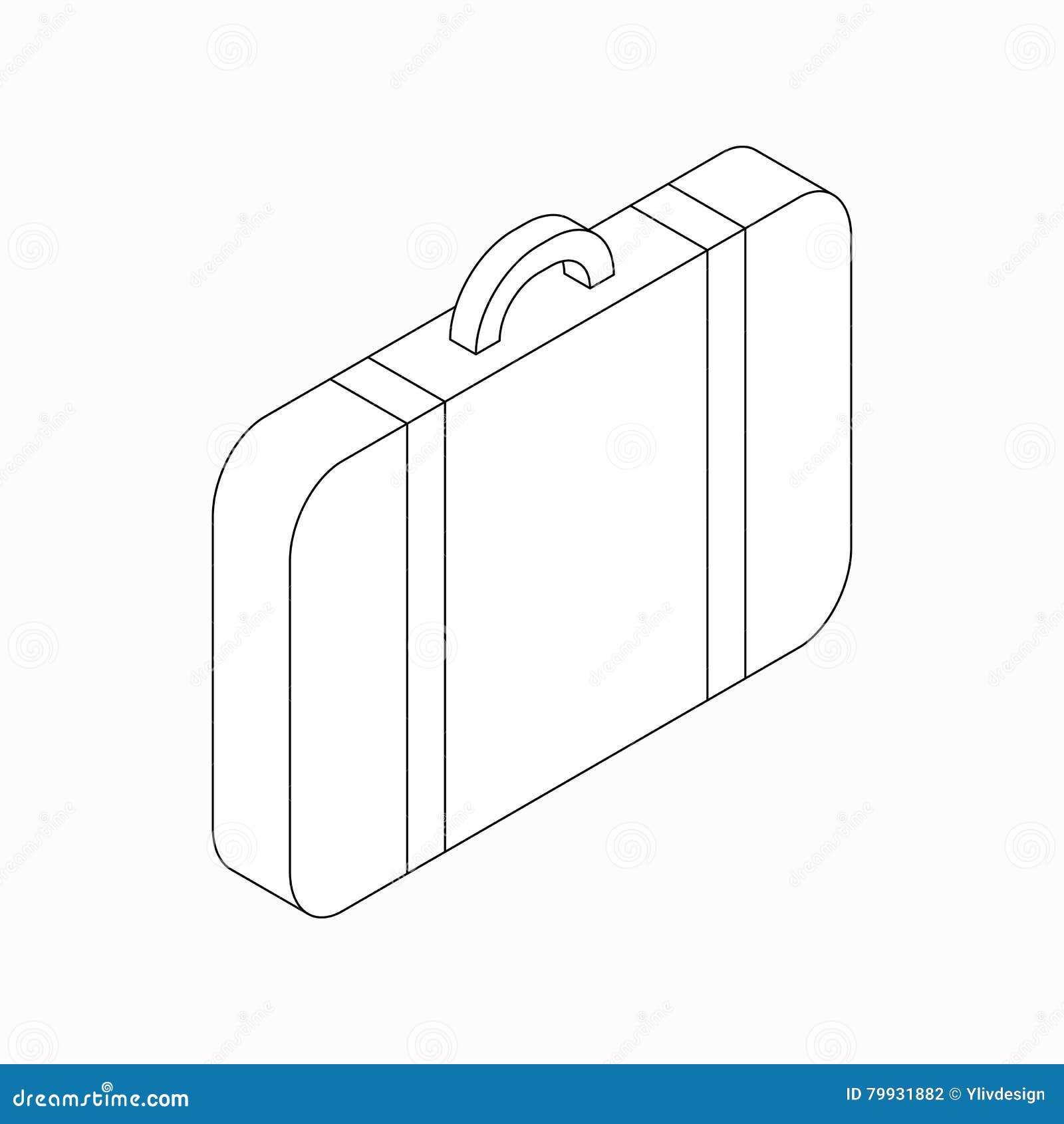 Suitcase Icon, Isometric 3d Style Stock Vector Illustration of