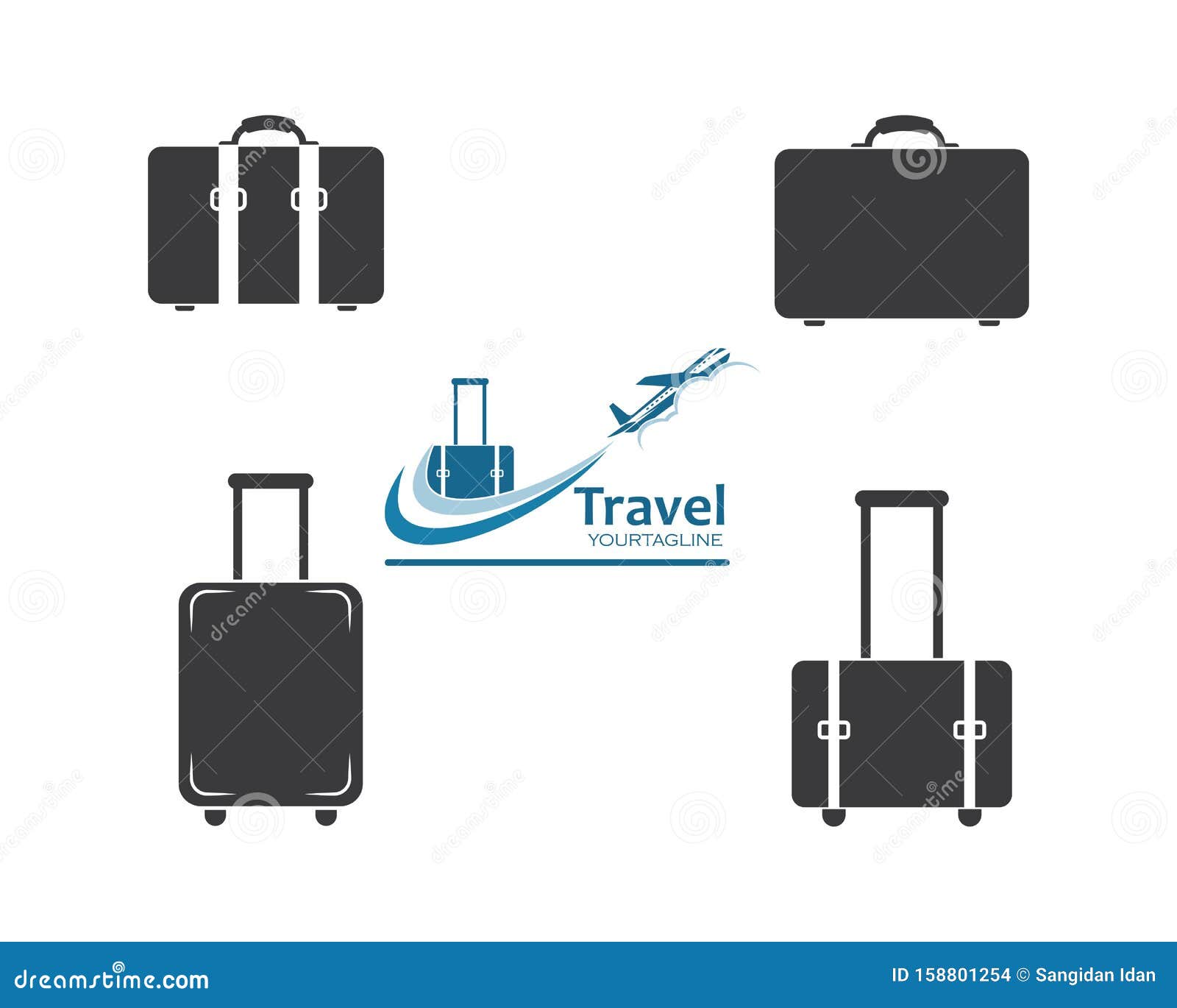 Suitcase Icon Logo Vector Illustration Stock Vector Illustration of
