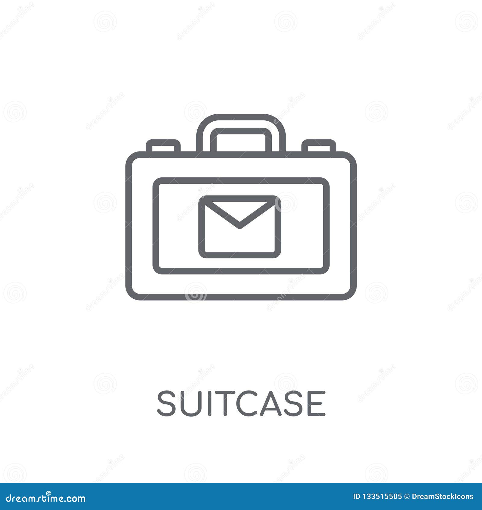 Suitcase Linear Icon. Modern Outline Suitcase Logo Concept on Wh Stock