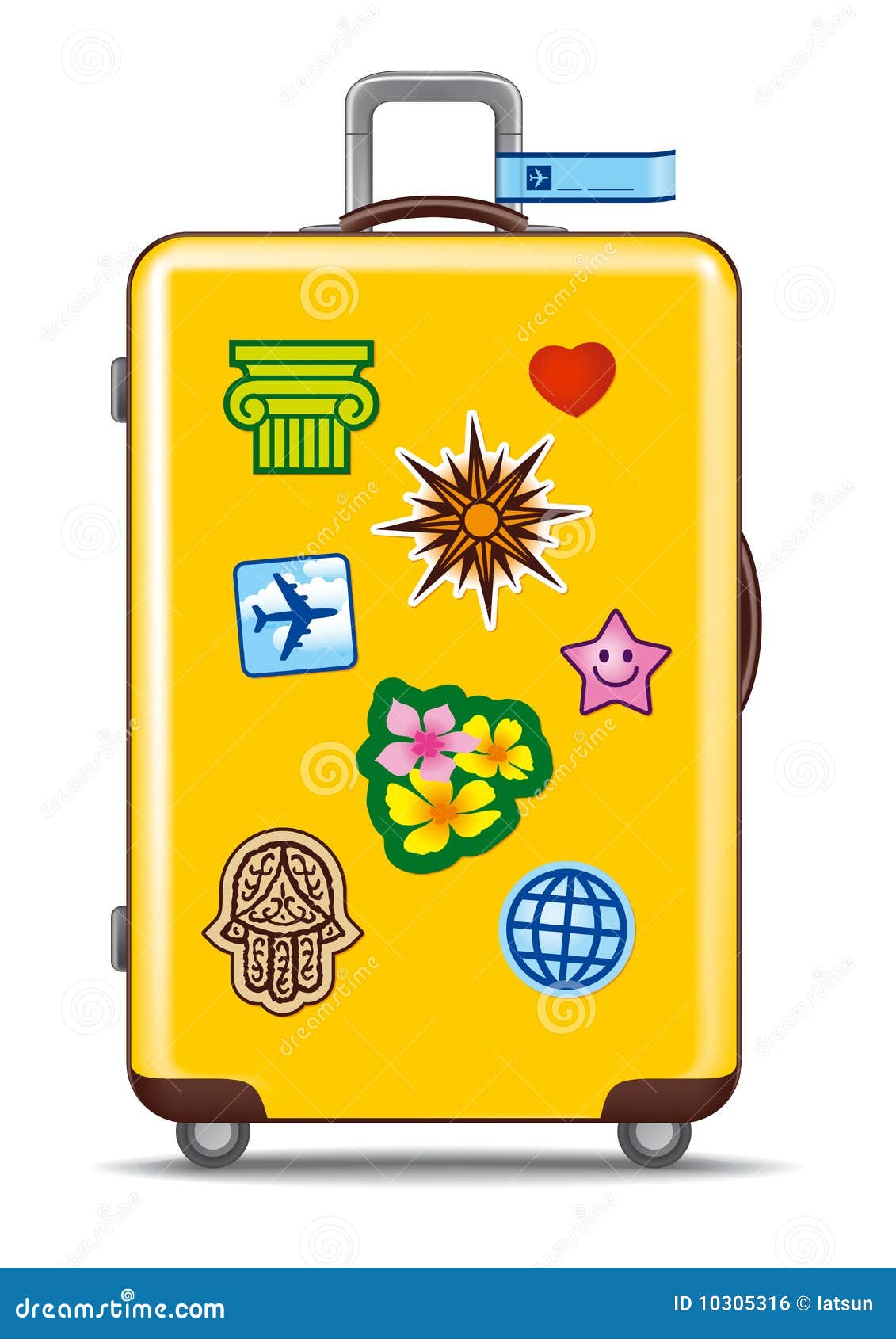 Two Travel Suitcases With Tags And Stickers Stock Illustration - Download  Image Now - Suitcase, Luggage, Travel - iStock
