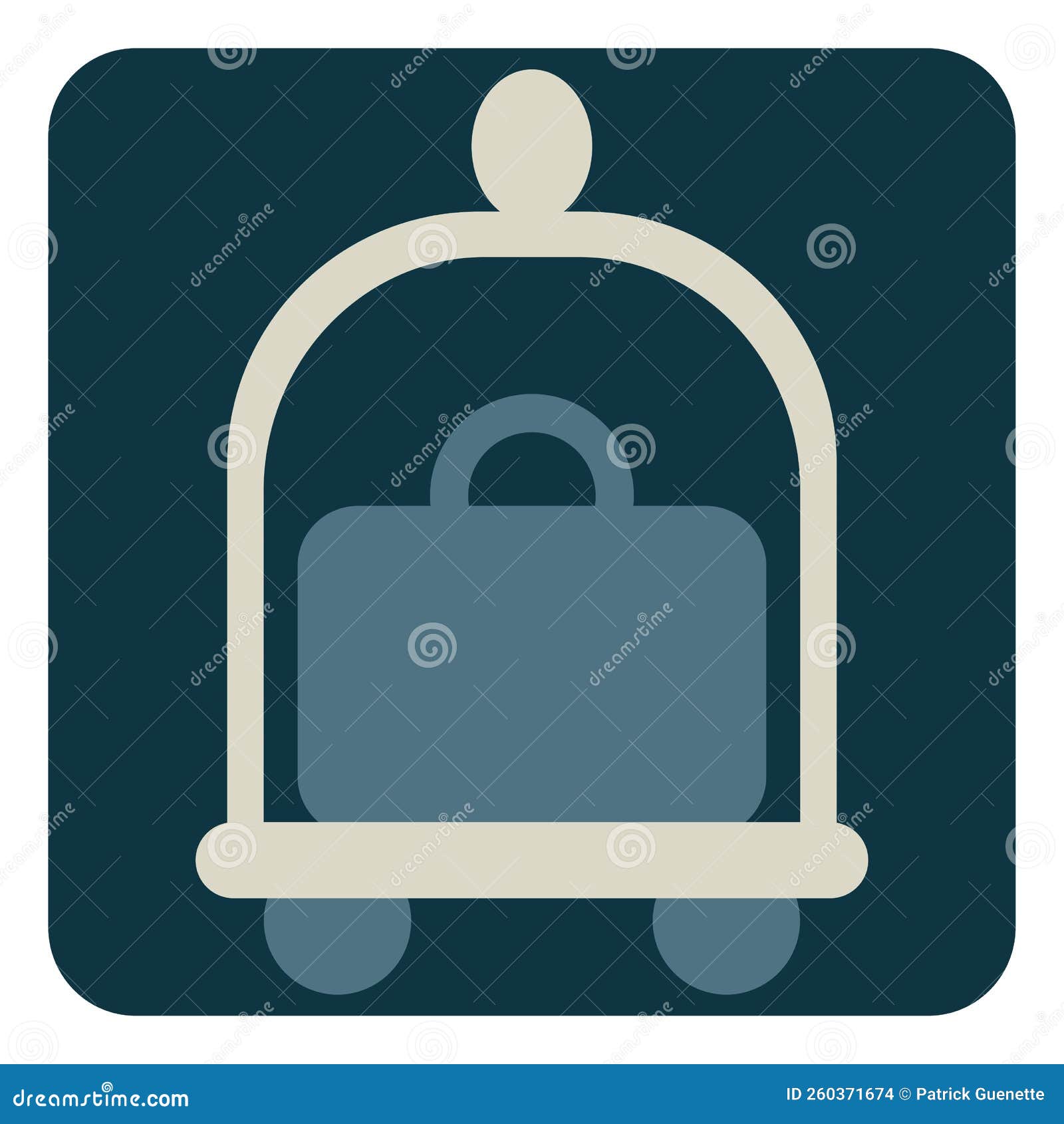 Suitcase trolley, icon stock vector. Illustration of symbol 260371674