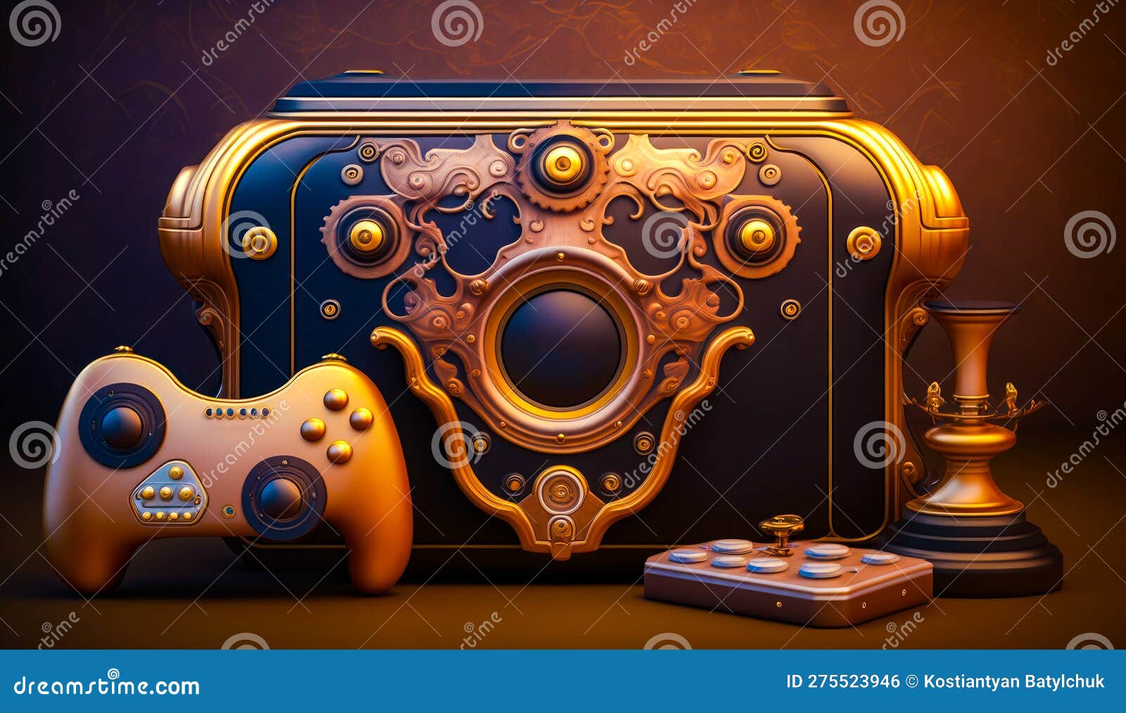 Suitcase with Video Game Controller and Game Controller Next To it