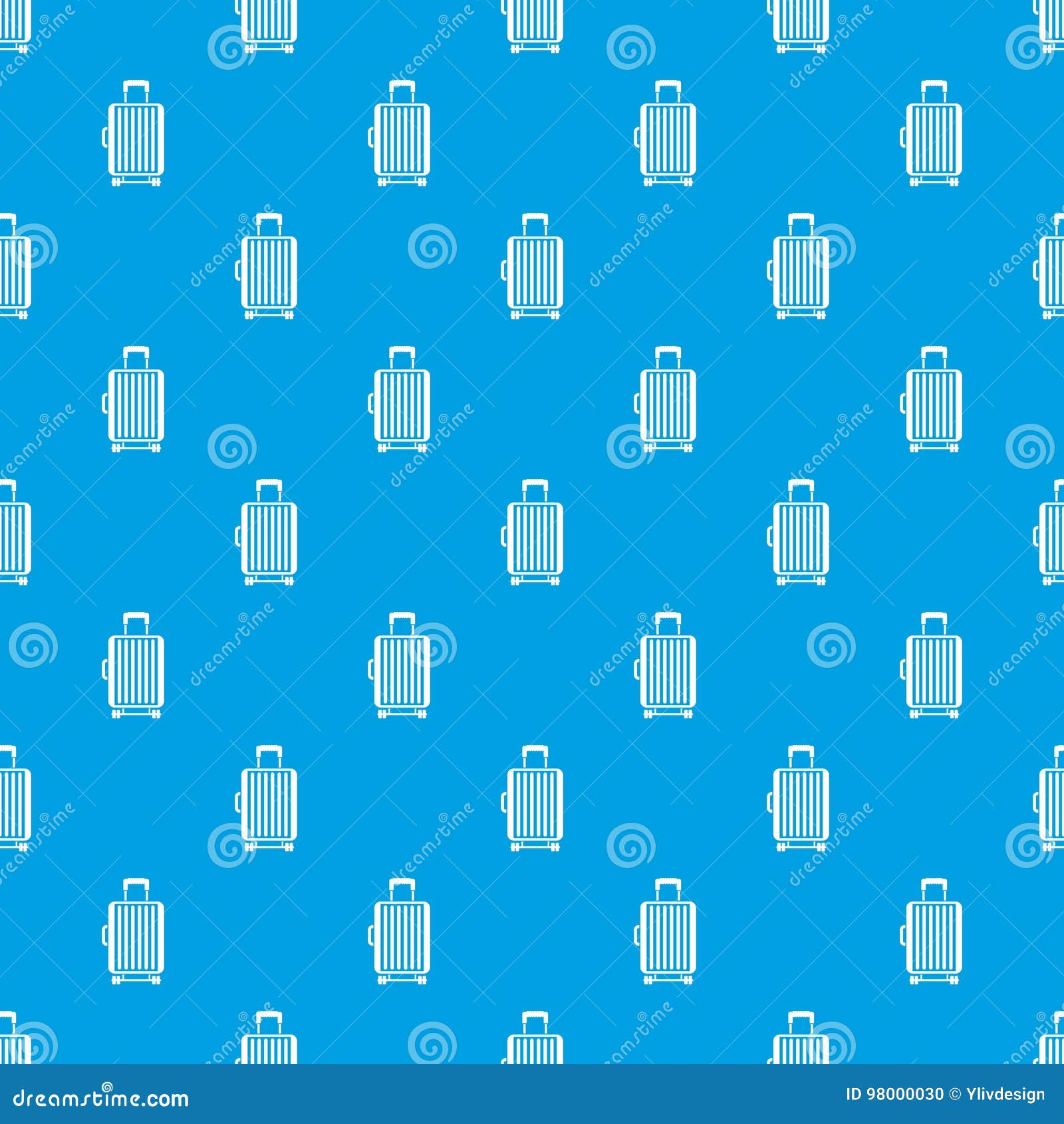 Suitcase on Wheels Pattern Seamless Blue Stock Vector - Illustration of ...