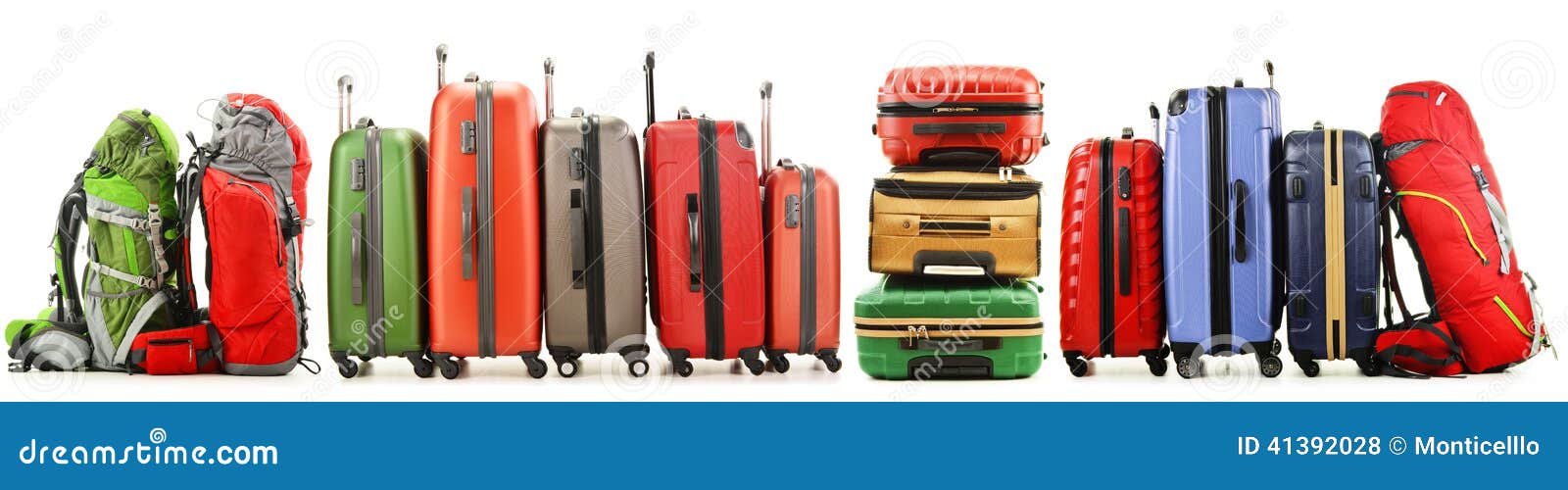 Suitcases and Backpacks on White Background Stock Photo Image of large, customs 41392028